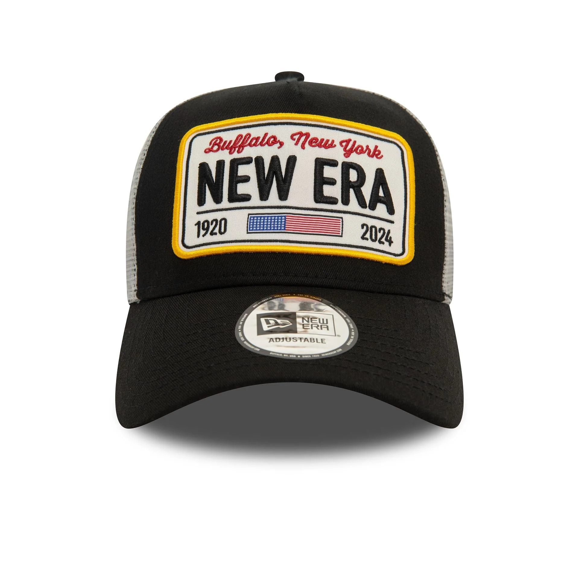 New Era Patch Black 9FORTY E-Frame Adjustable Trucker Cap - Image 2