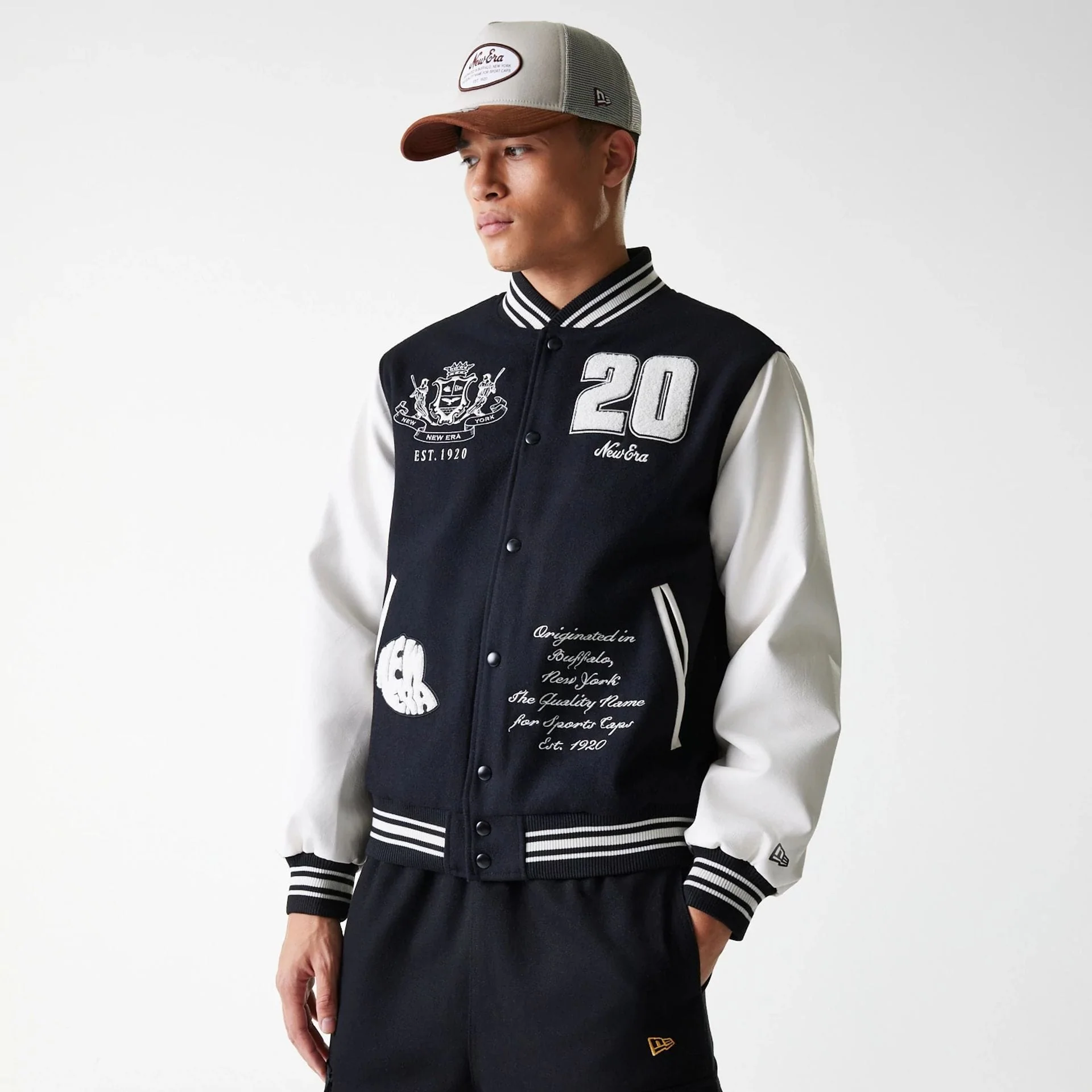 New Era Patch Black Varsity Jacket - Image 3