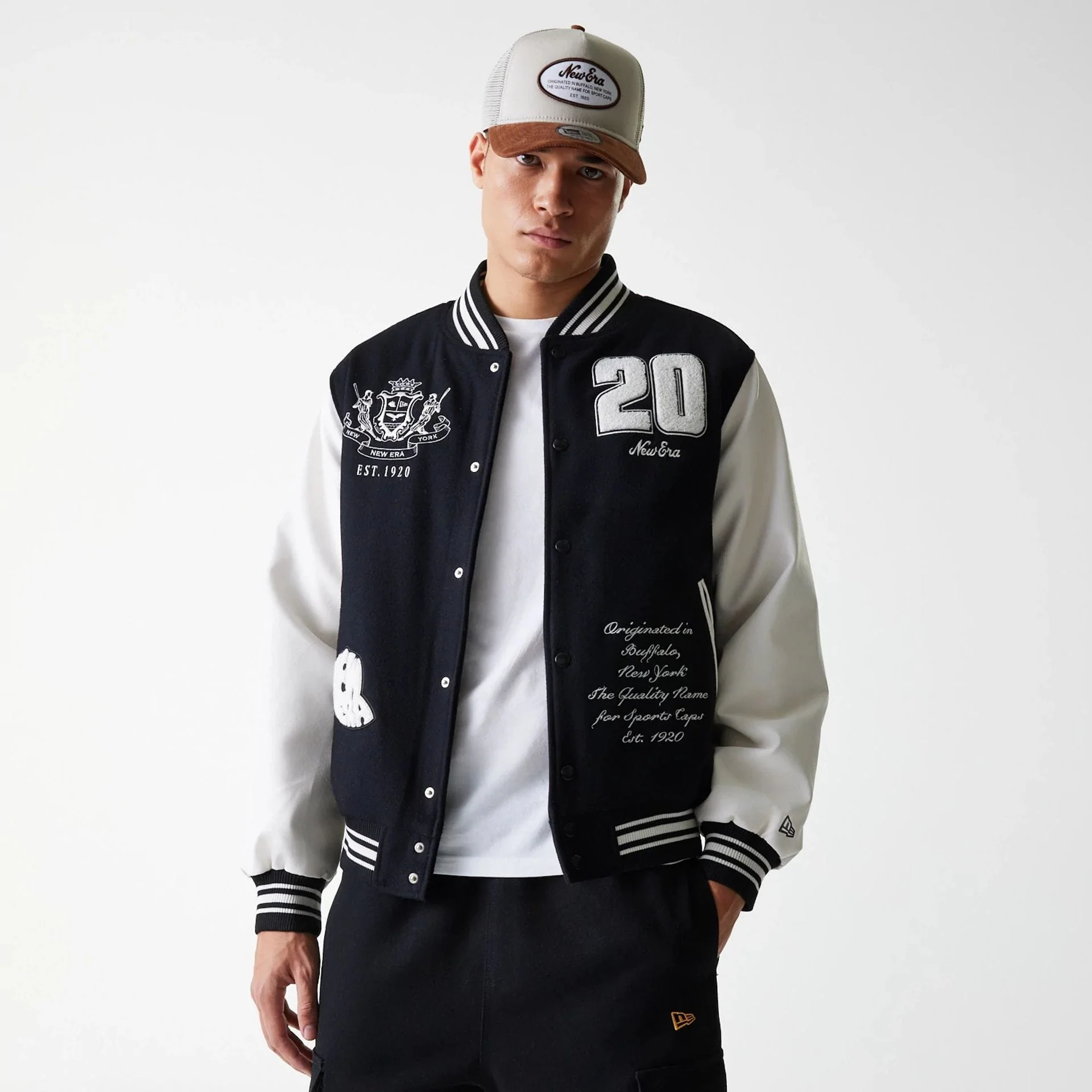 New Era Patch Black Varsity Jacket - Image 4