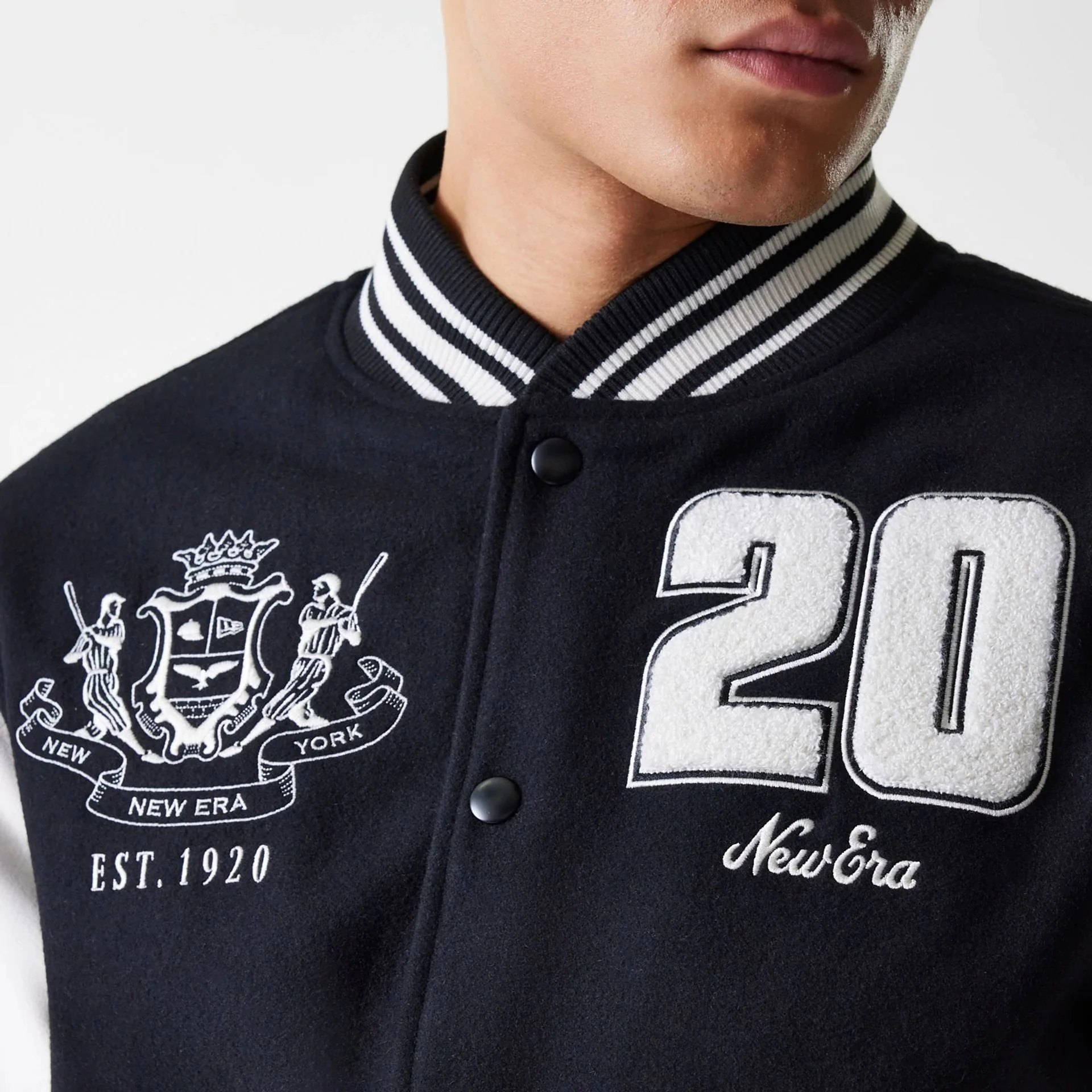 New Era Patch Black Varsity Jacket - Image 5