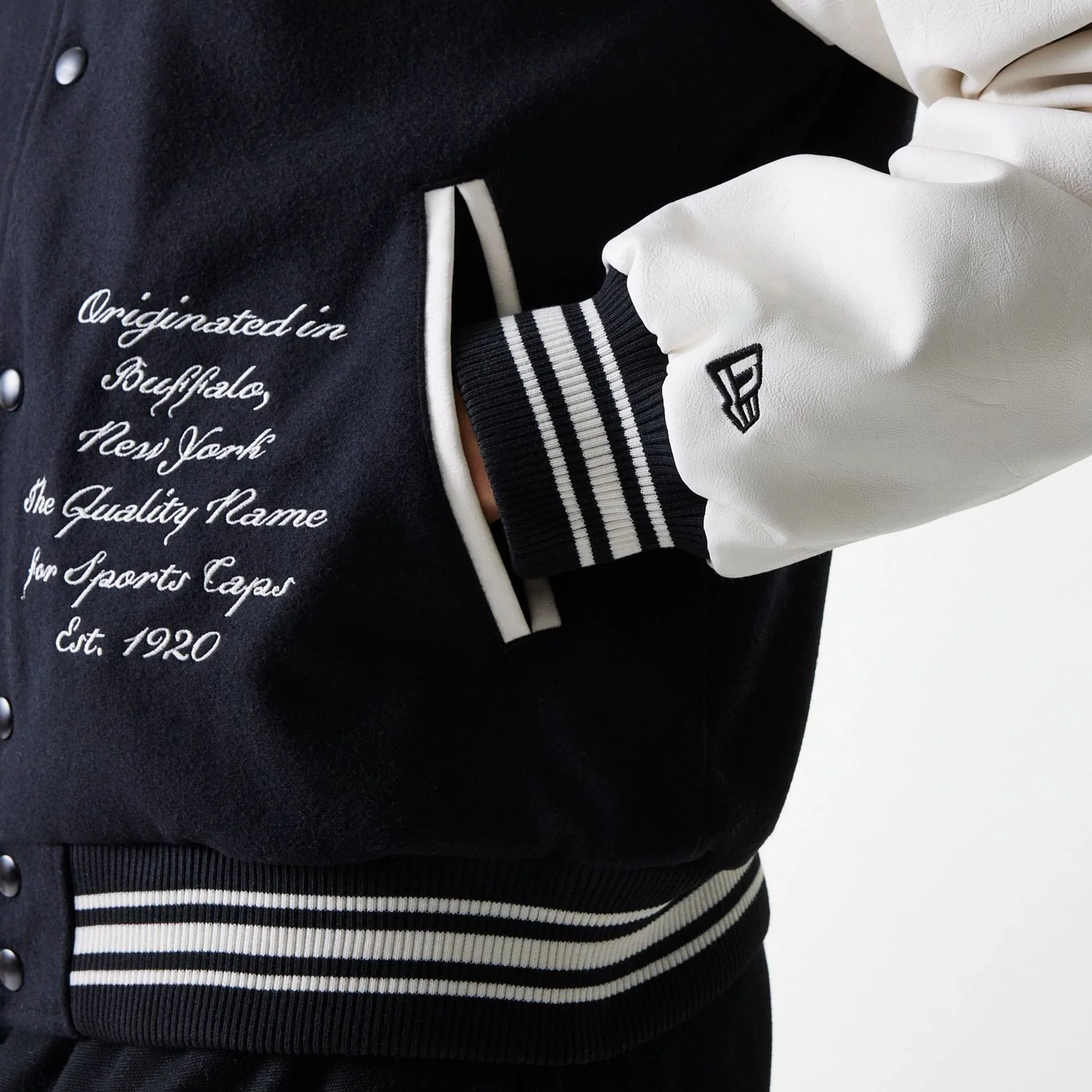 New Era Patch Black Varsity Jacket - Image 6