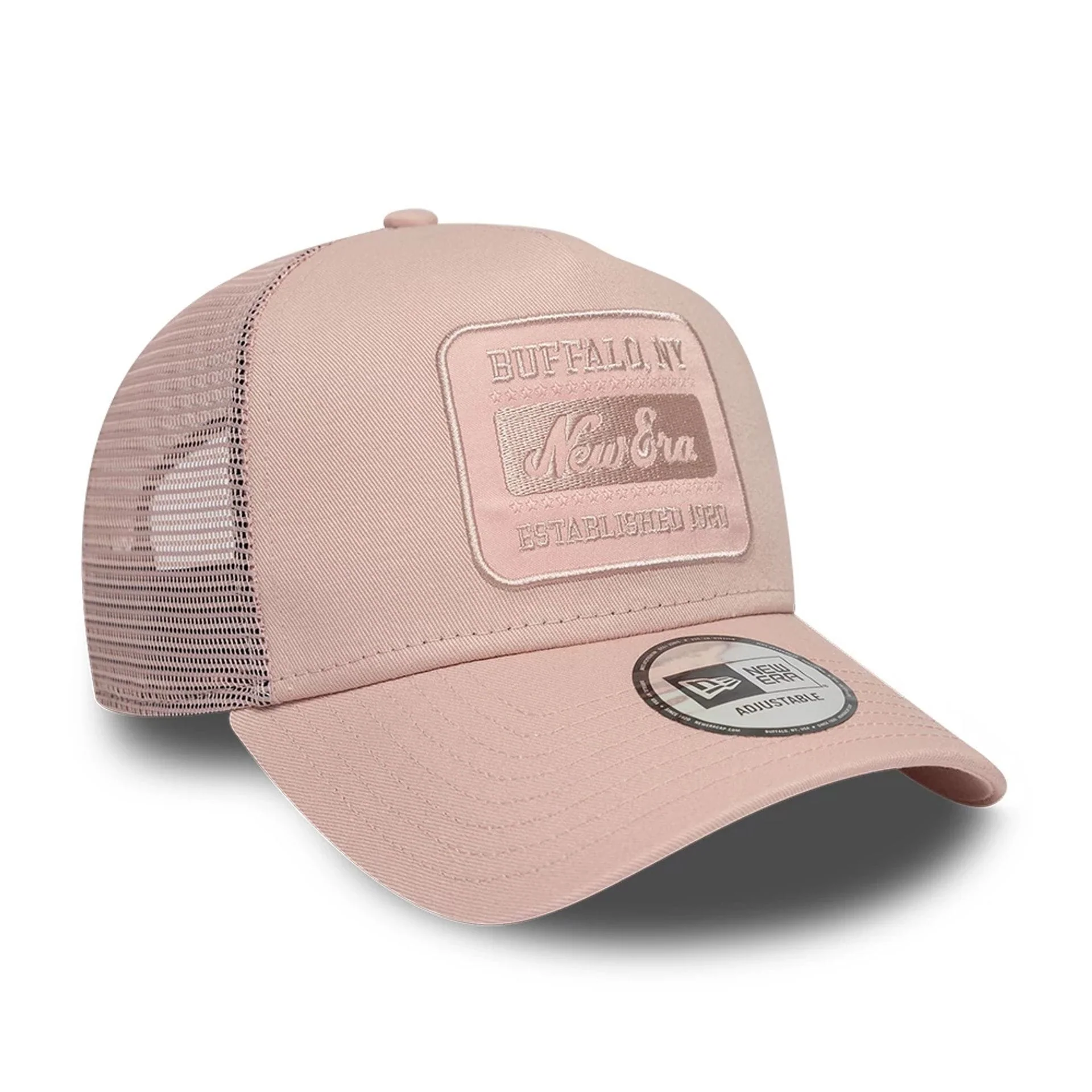 New Era Patch Pastel Pink 9FORTY A-Frame Trucker Adjustable Cap - Image 3