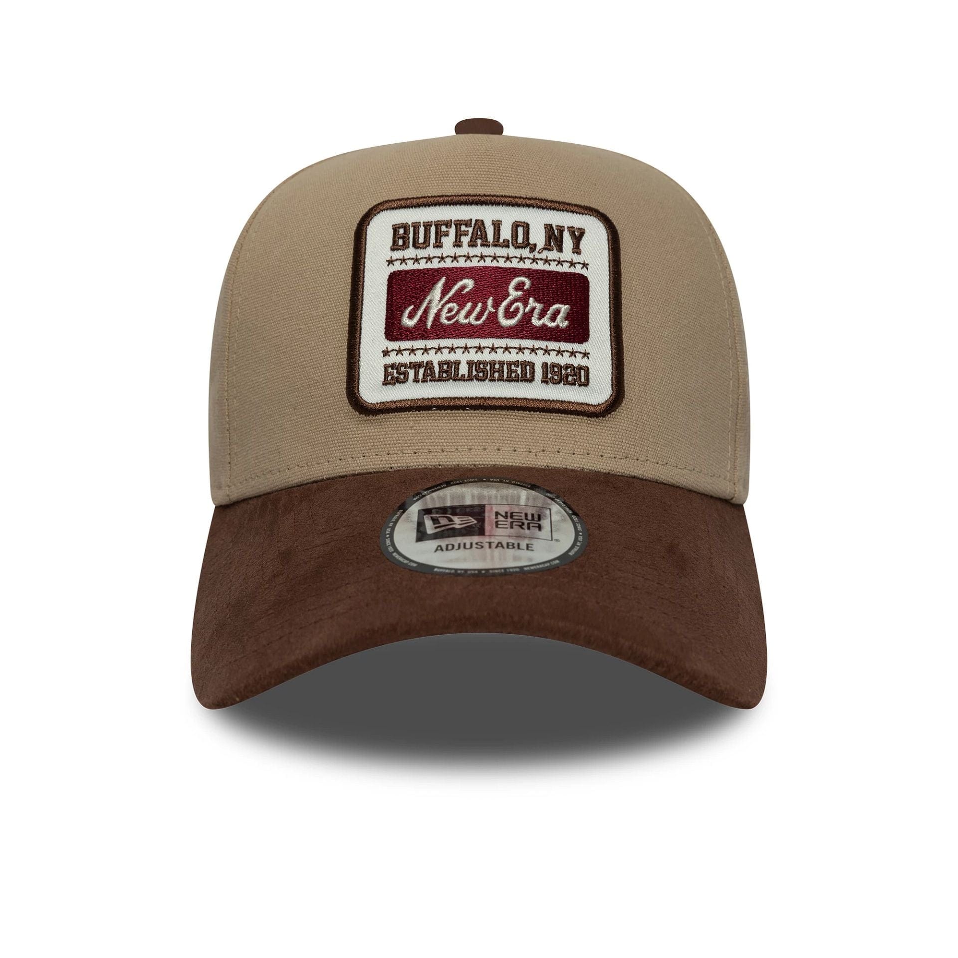 New Era Patch Suede Light Beige 9FORTY E-Frame Cap - Image 2