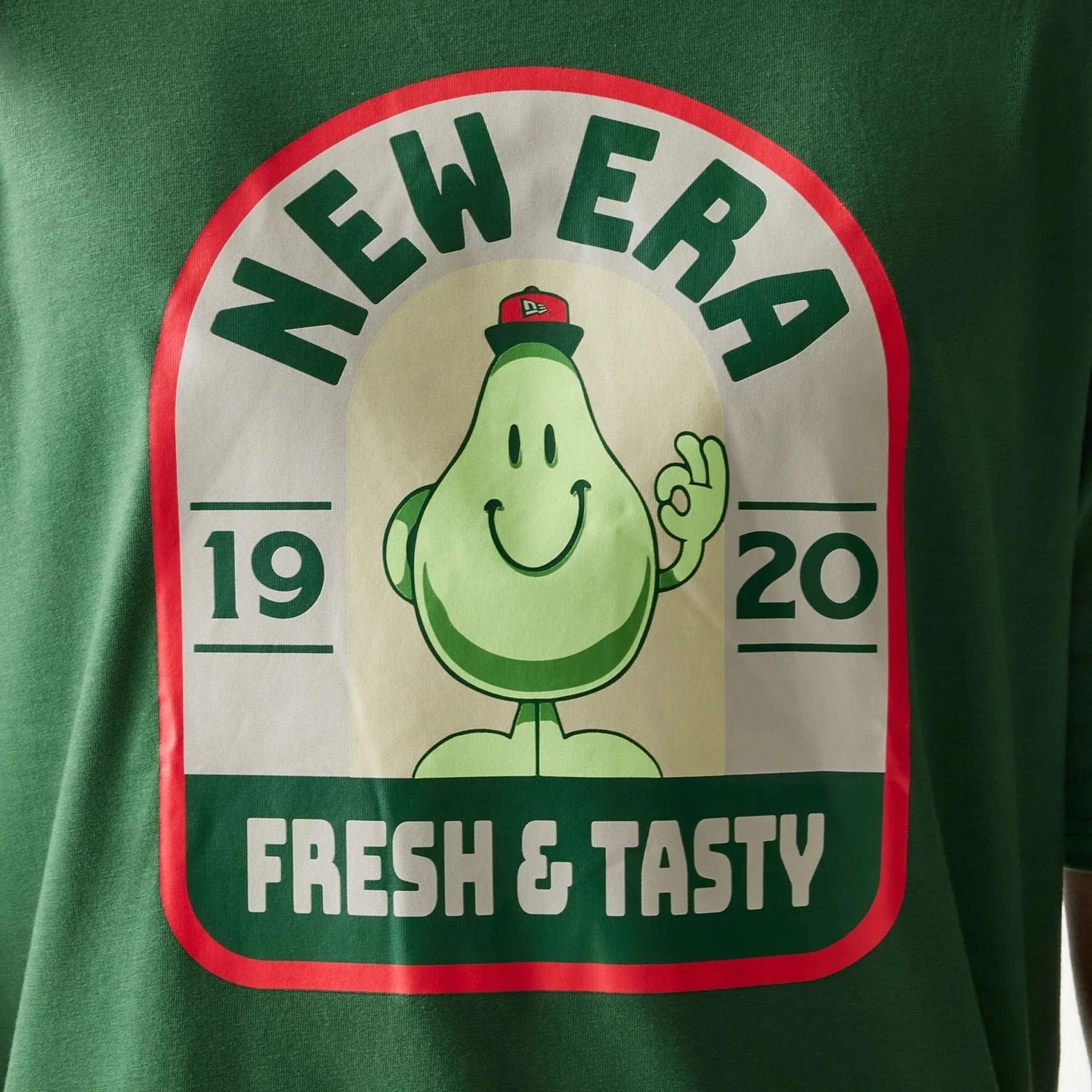 New Era Pear Fruit Graphic Dark Green Oversized T-Shirt - Image 6