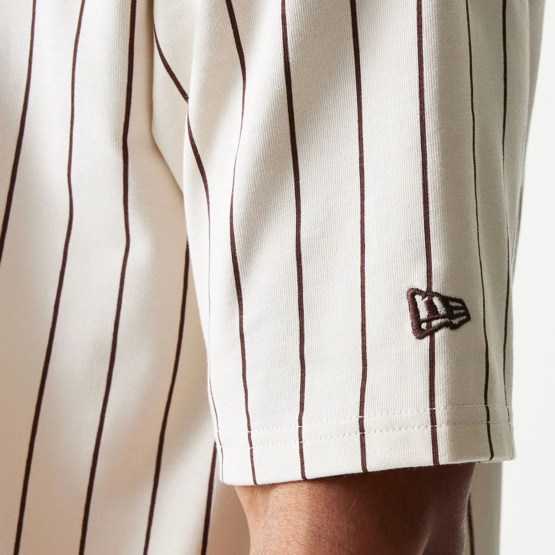 New Era Pinstripe Light Beige Oversized T-Shirt - Image 5