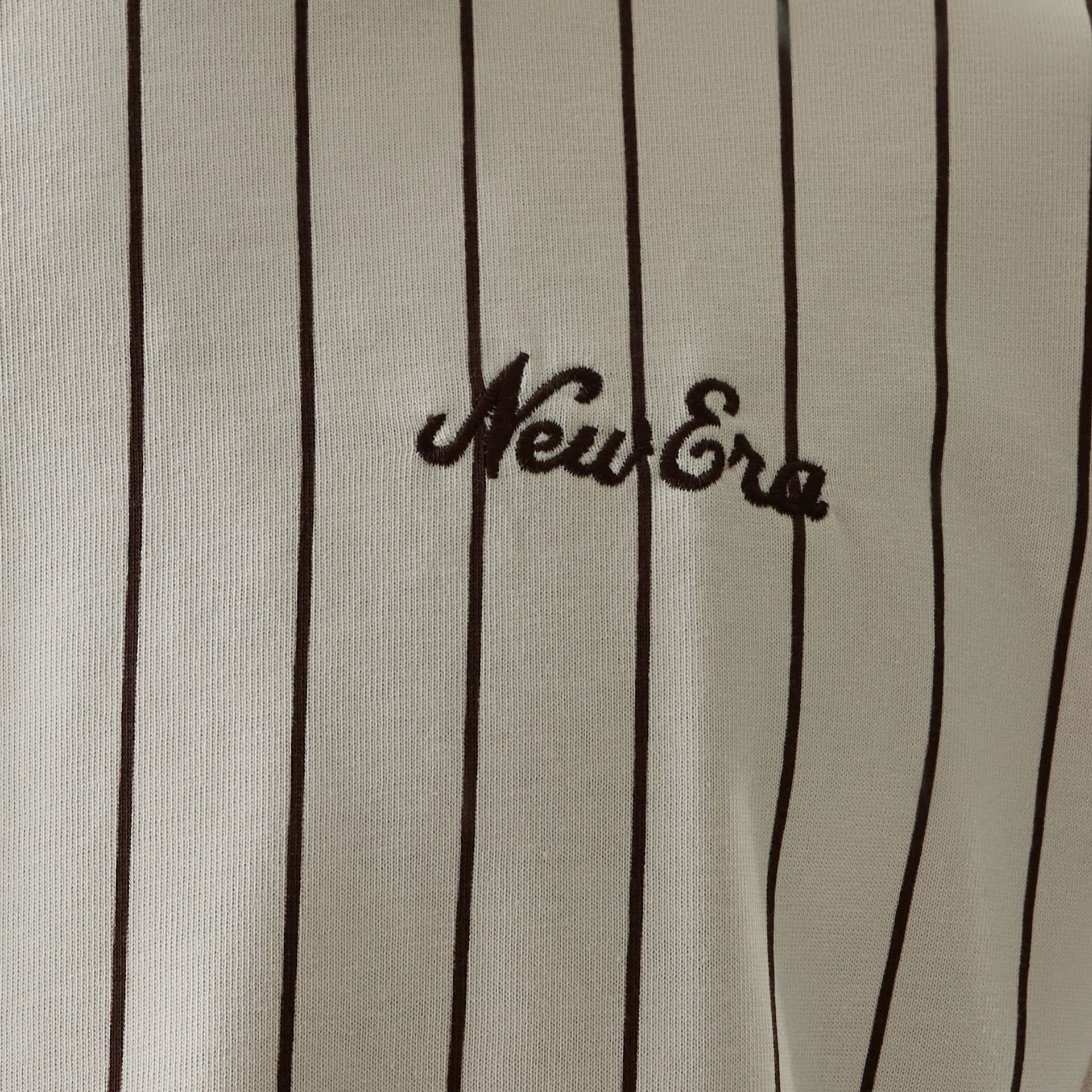 New Era Pinstripe Light Beige Oversized T-Shirt - Image 8