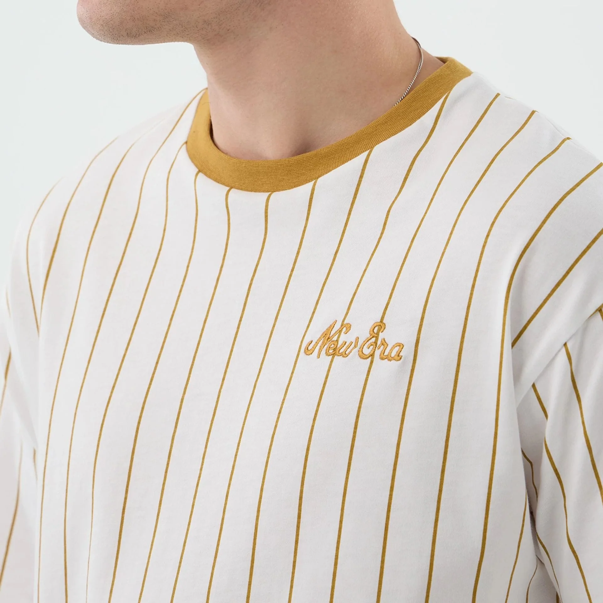 New Era Pinstripe White Oversized T-Shirt - Image 4