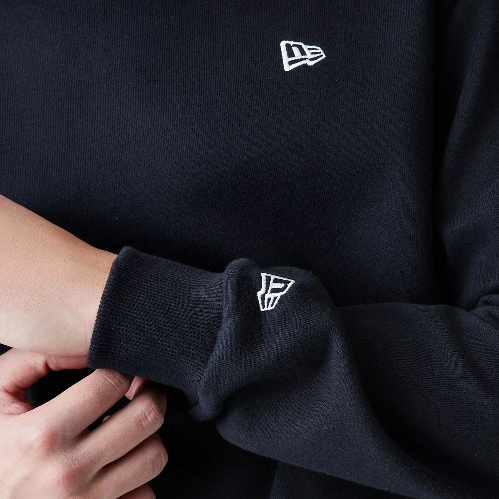New Era Premium Essential Black Oversized Crew Neck Sweater - Image 5
