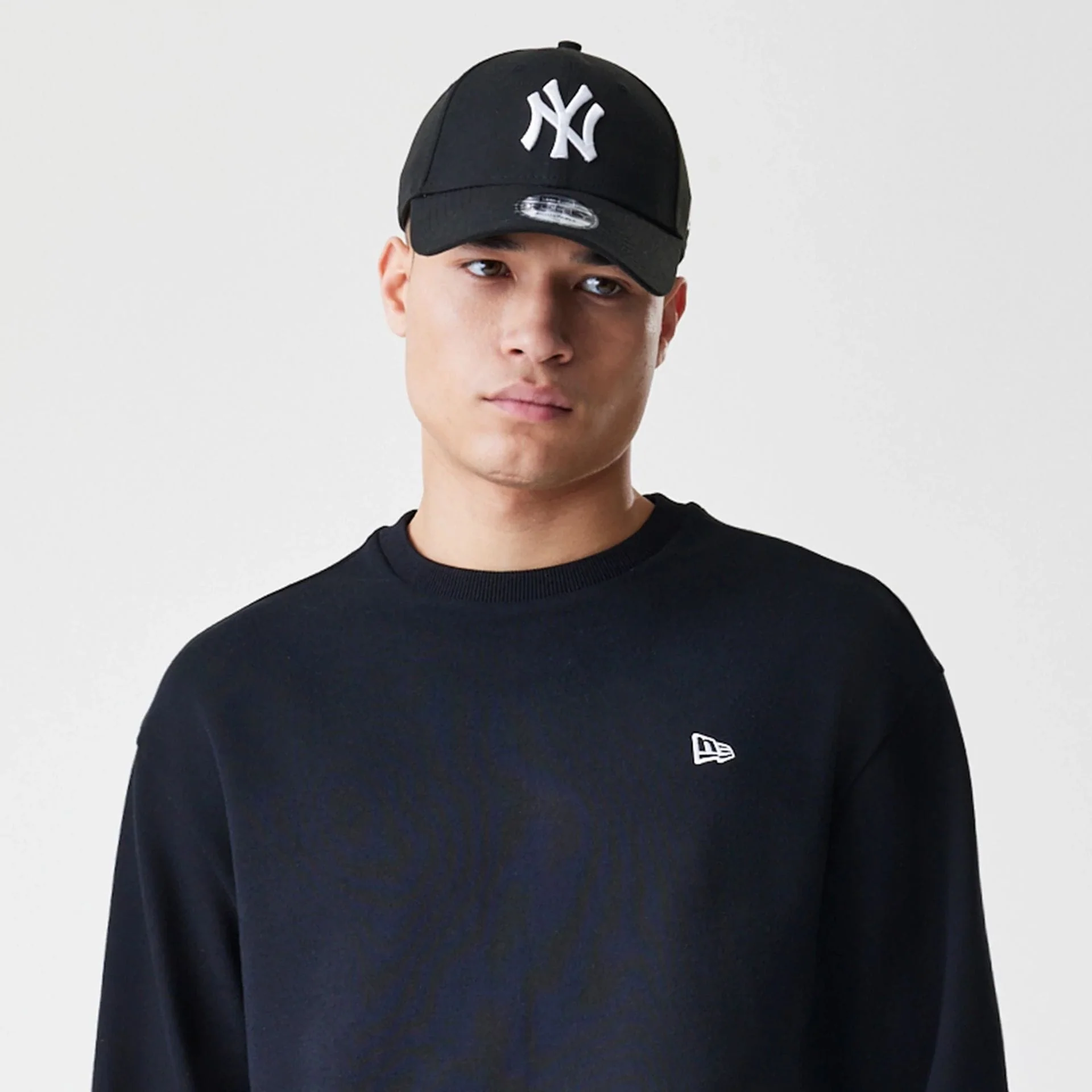 New Era Premium Essential Black Oversized Crew Neck Sweater - Image 6