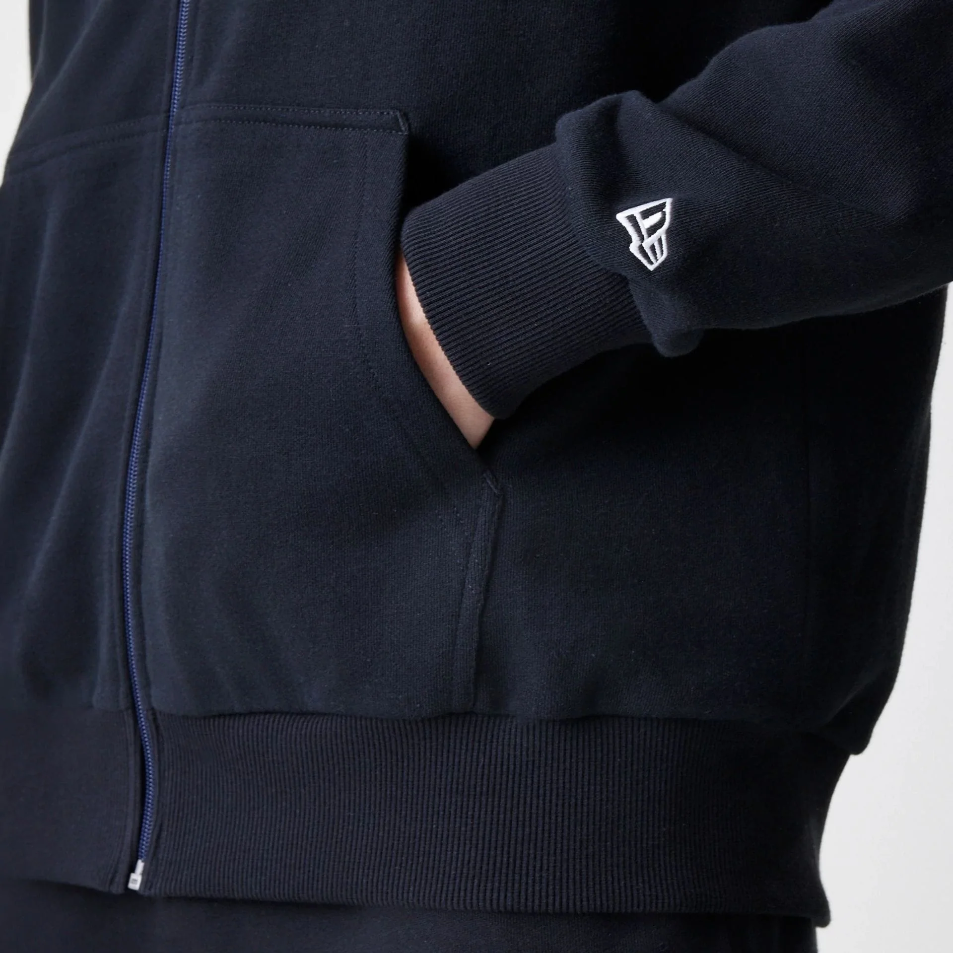 New Era Premium Essential Black Oversized Full Zip Hoodie - Image 5