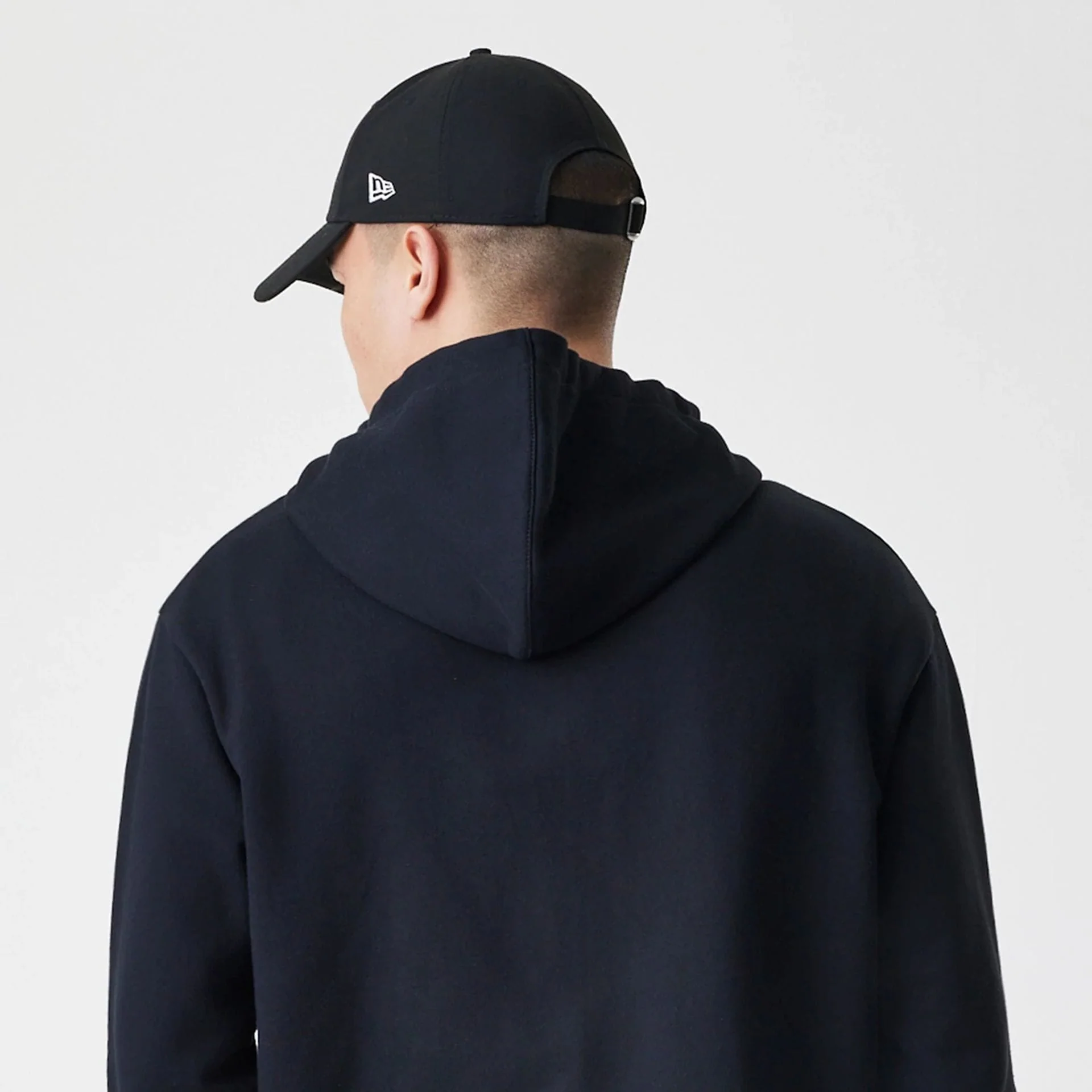 New Era Premium Essential Black Oversized Full Zip Hoodie - Image 7