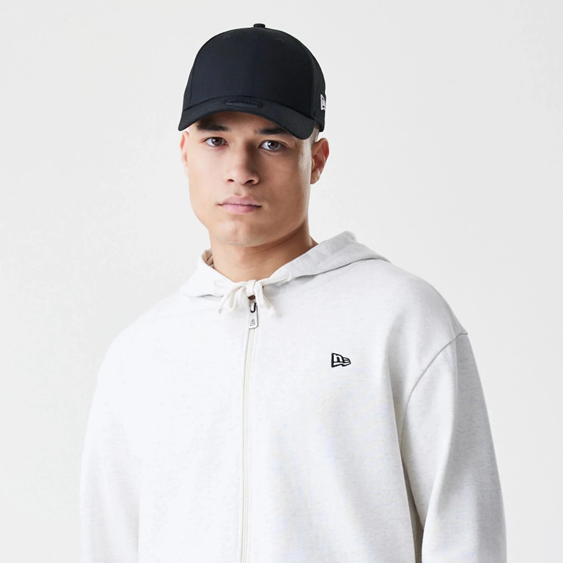 New Era Premium Essential Pastel Grey Oversized Full Zip Hoodie - Image 6