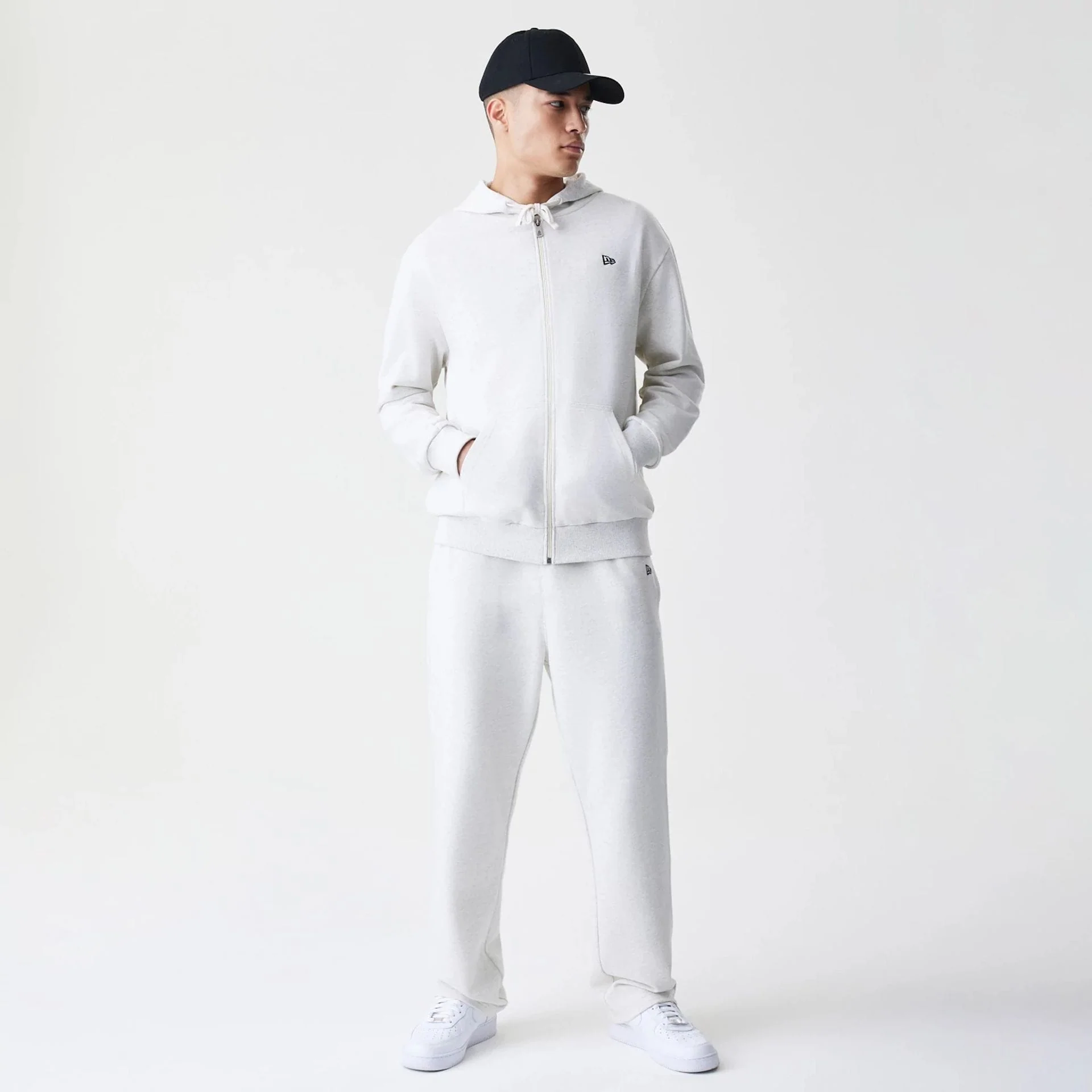 New Era Premium Essential Pastel Grey Oversized Full Zip Hoodie - Image 8