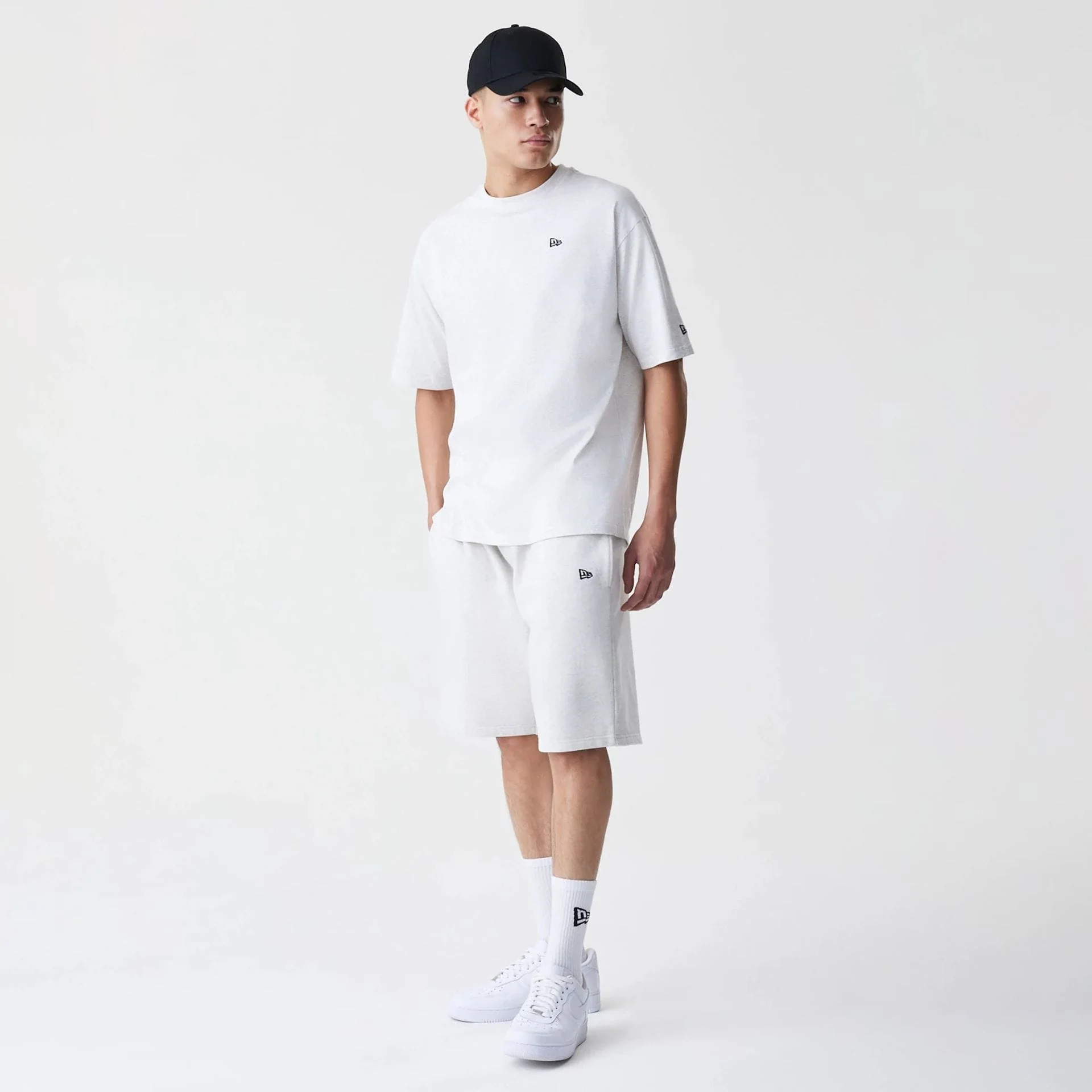 New Era Premium Essential Pastel Grey Oversized Shorts - Image 8
