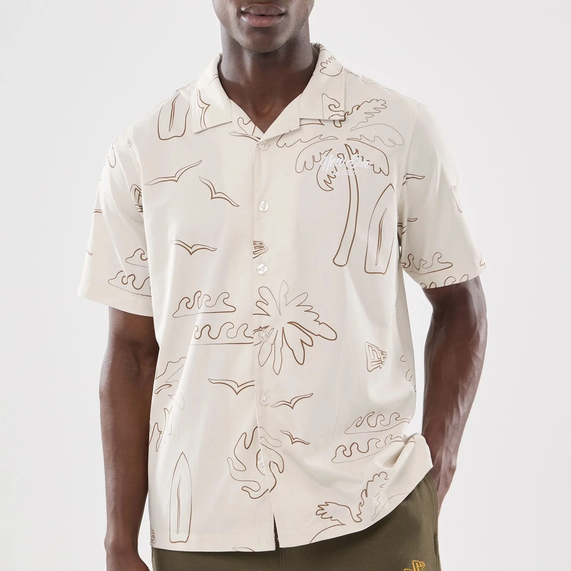 New Era Resort Natural Short Sleeve Shirt - Image 6