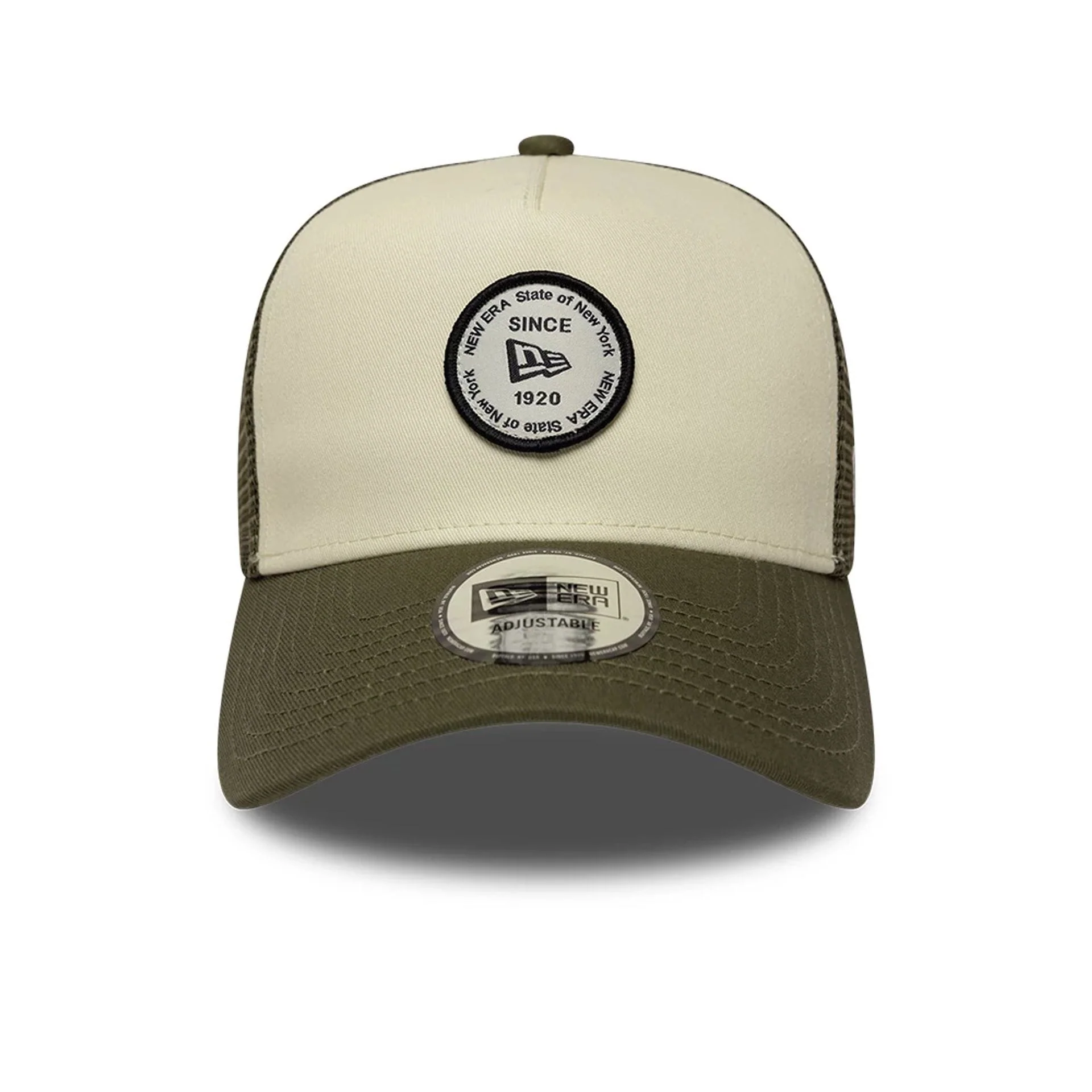 New Era Round Patch White 9FORTY A-Frame Trucker Adjustable Cap - Image 2
