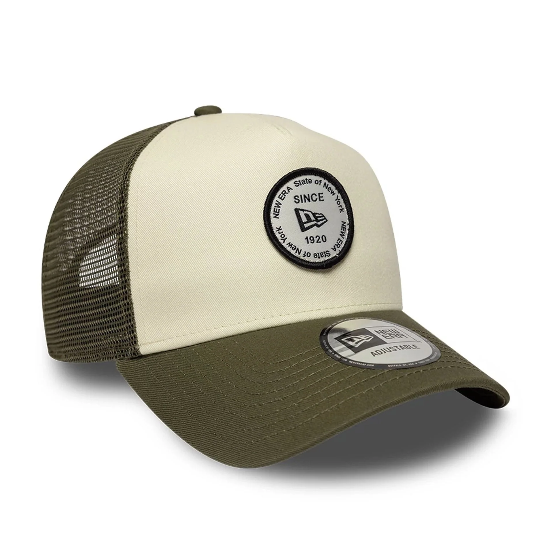 New Era Round Patch White 9FORTY A-Frame Trucker Adjustable Cap - Image 3