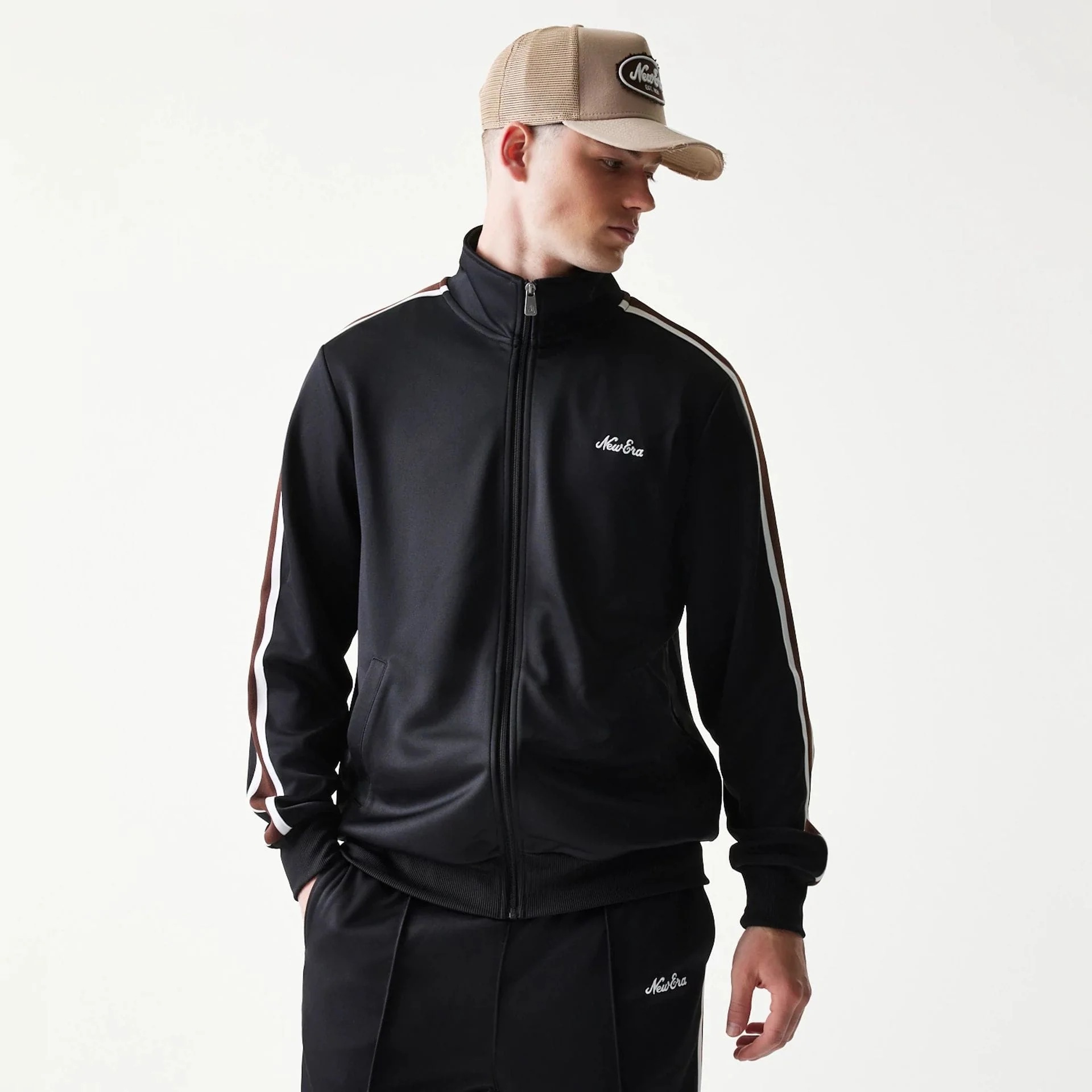 New Era Script Black Track Jacket - Image 3