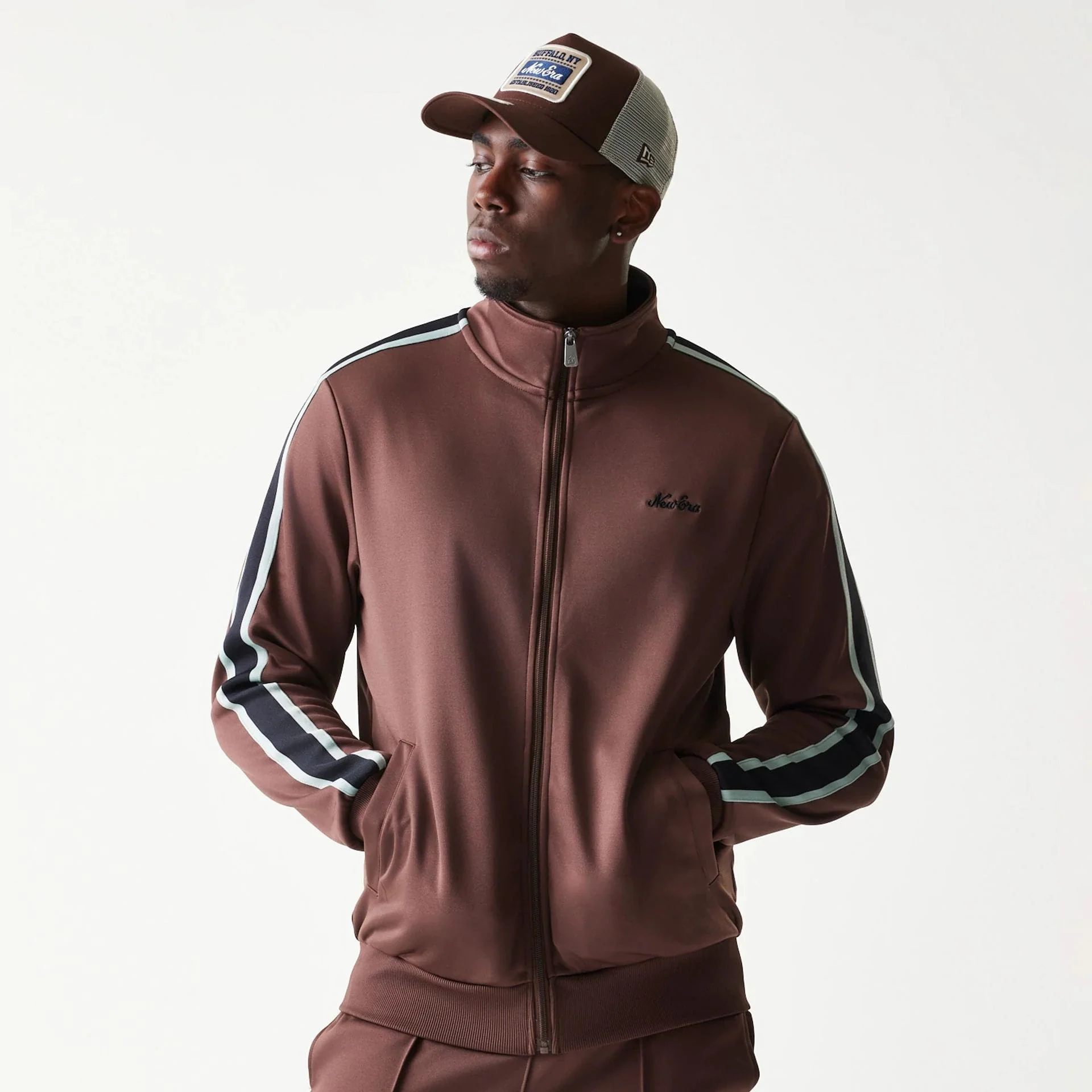 New Era Script Brown Track Jacket - Image 3