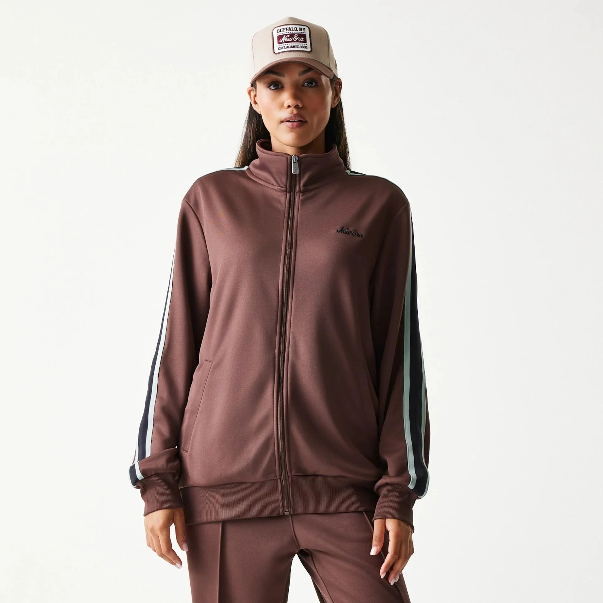 New Era Script Brown Track Jacket - Image 4