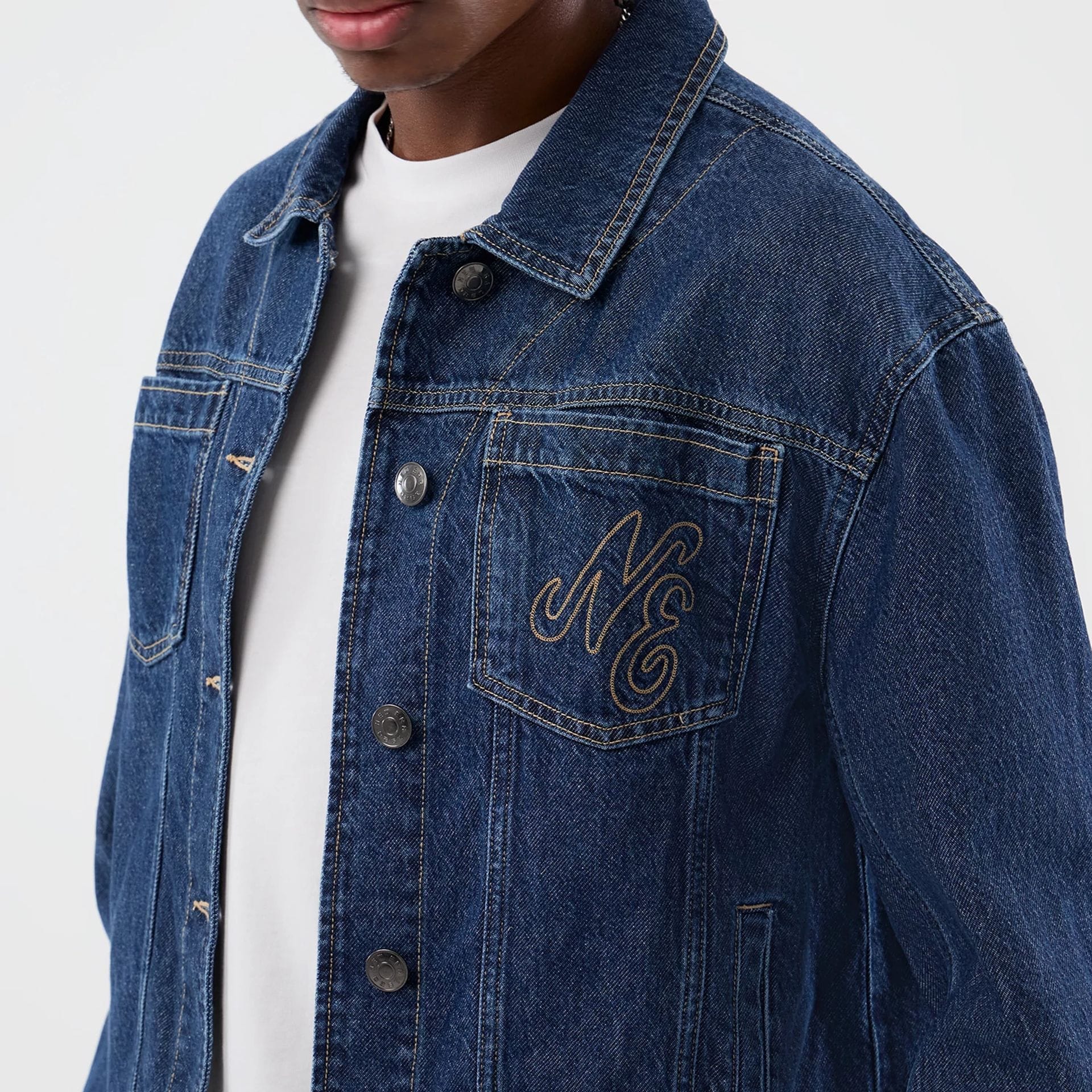 New Era Script Denim Dark Blue Jacket - Image 5