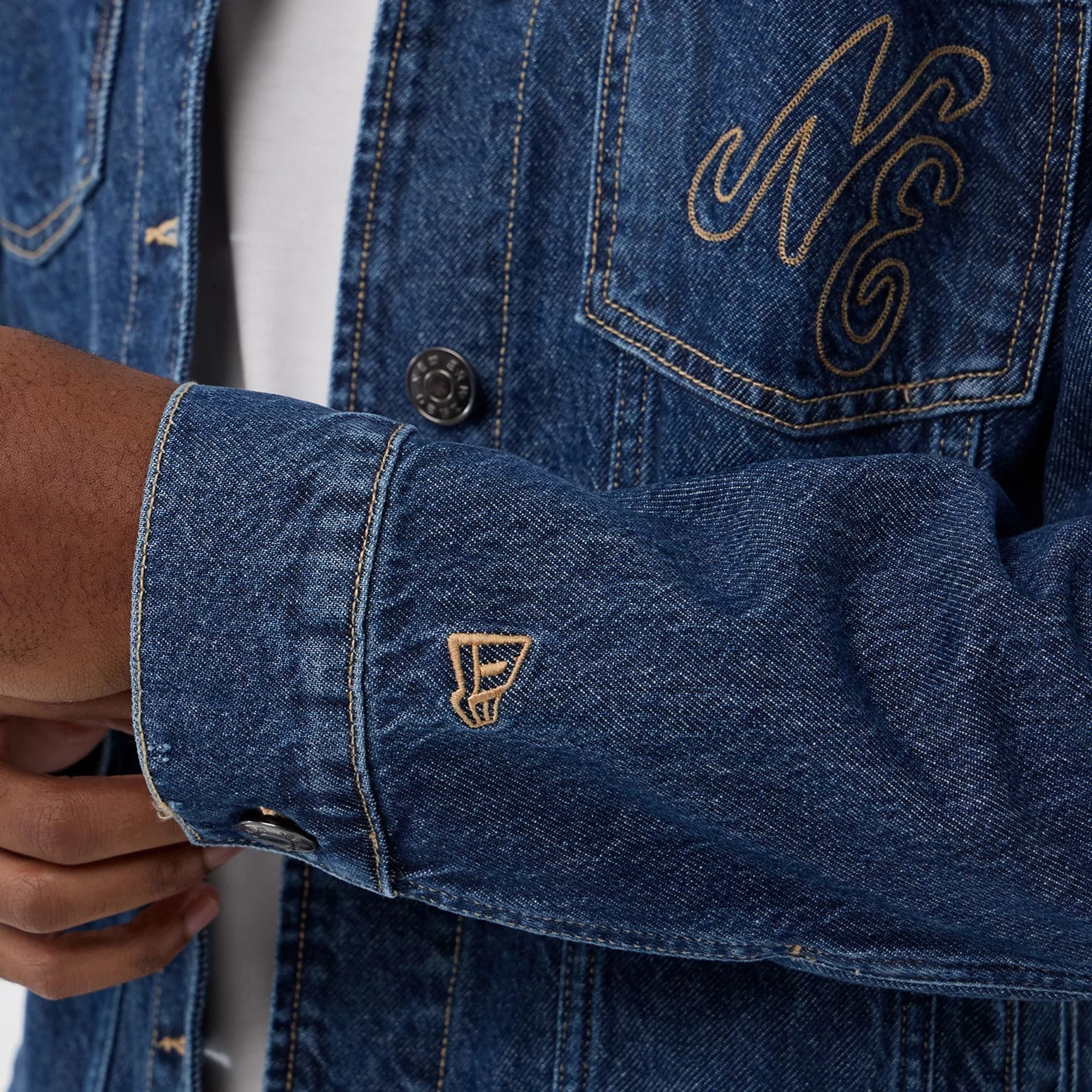 New Era Script Denim Dark Blue Jacket - Image 7