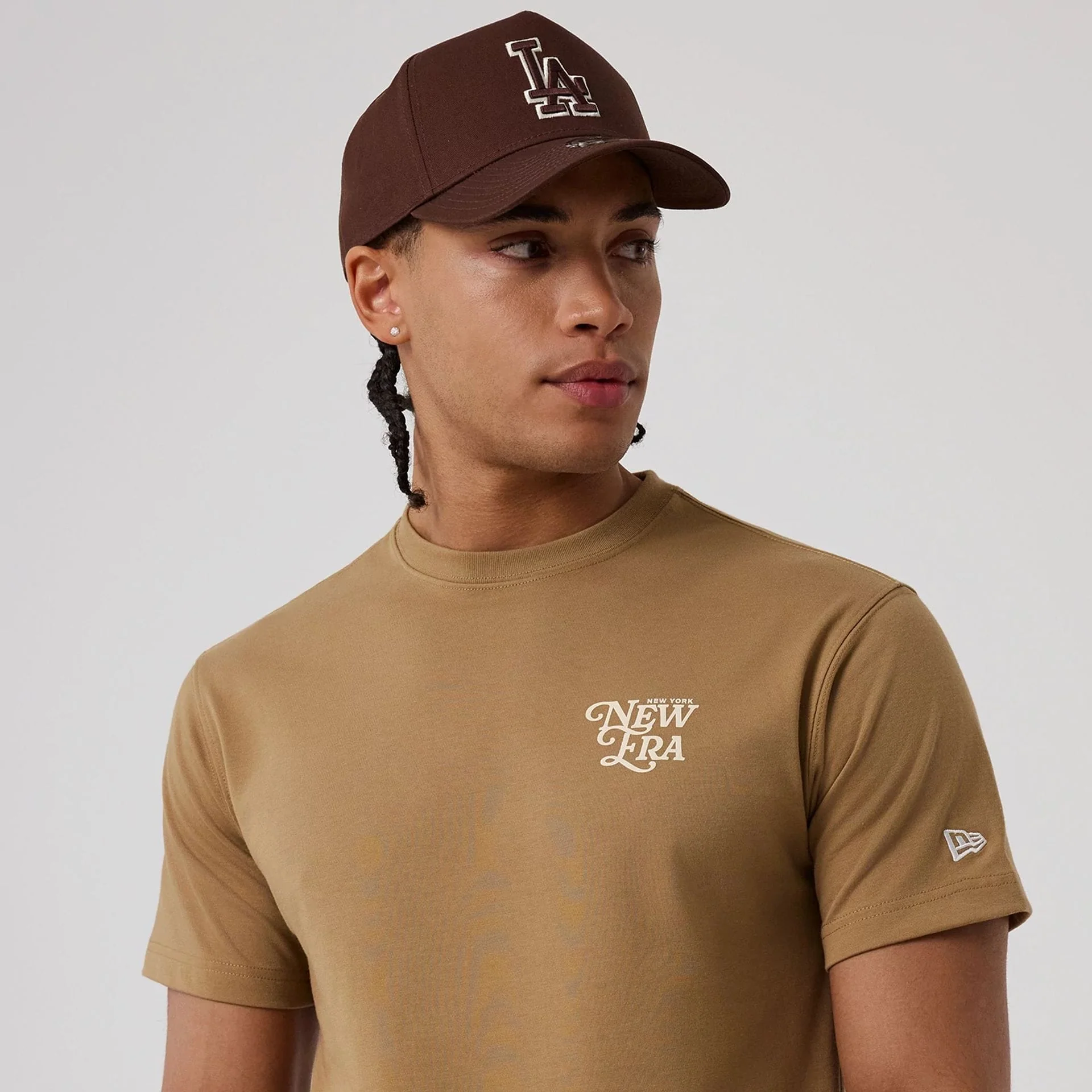 New Era Script Graphic Beige T-Shirt - Image 3