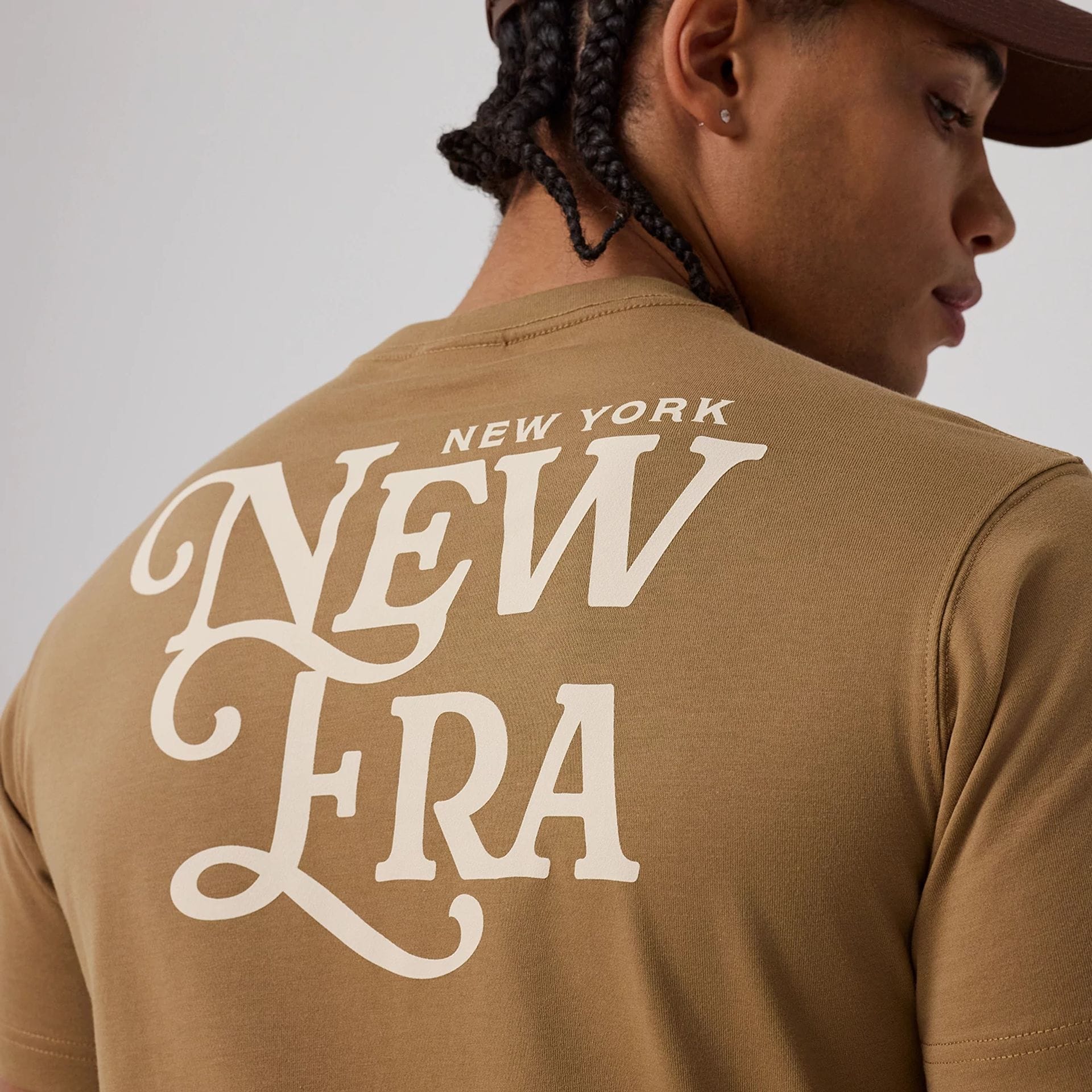 New Era Script Graphic Beige T-Shirt - Image 4