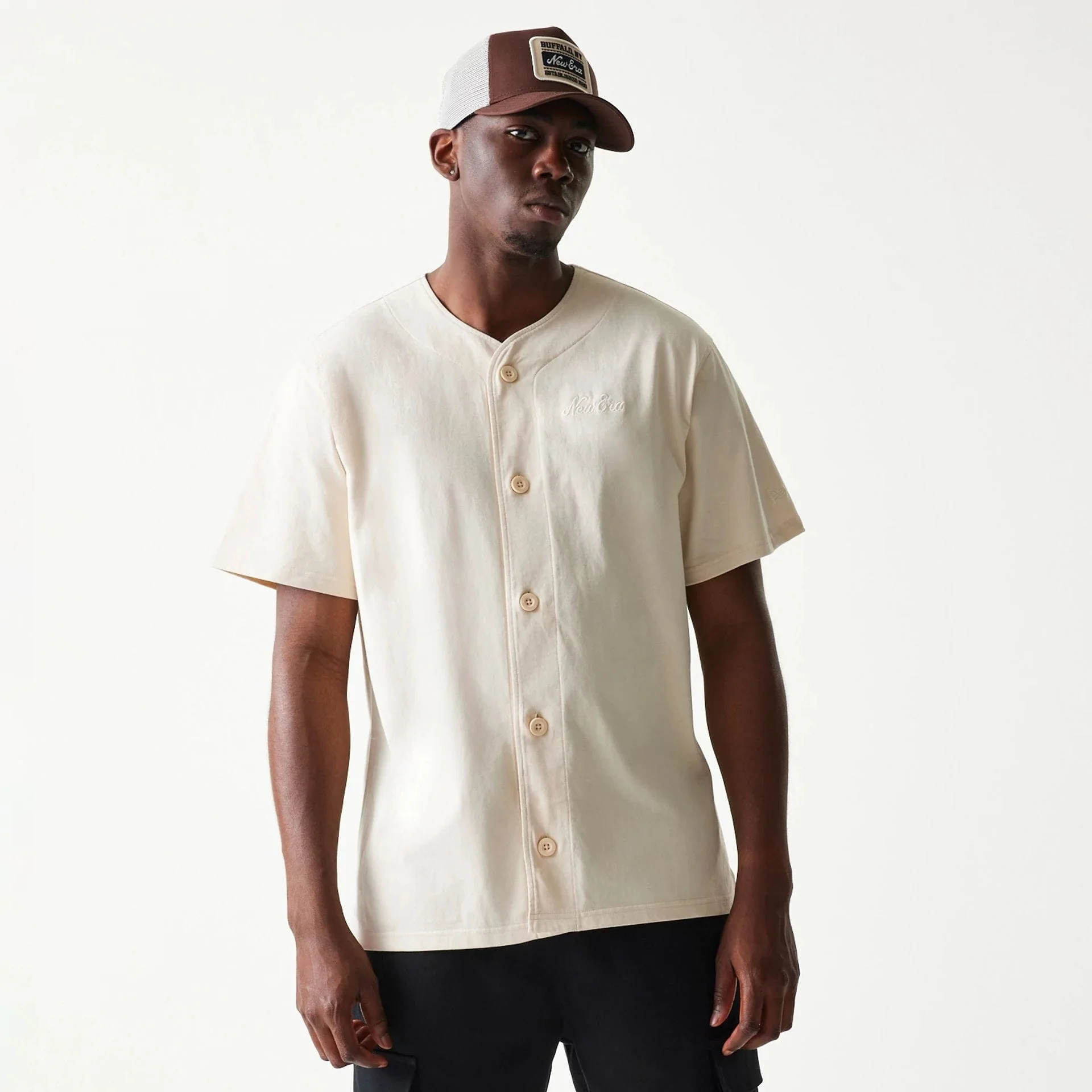 New Era Script Light Beige T-Shirt - Image 3