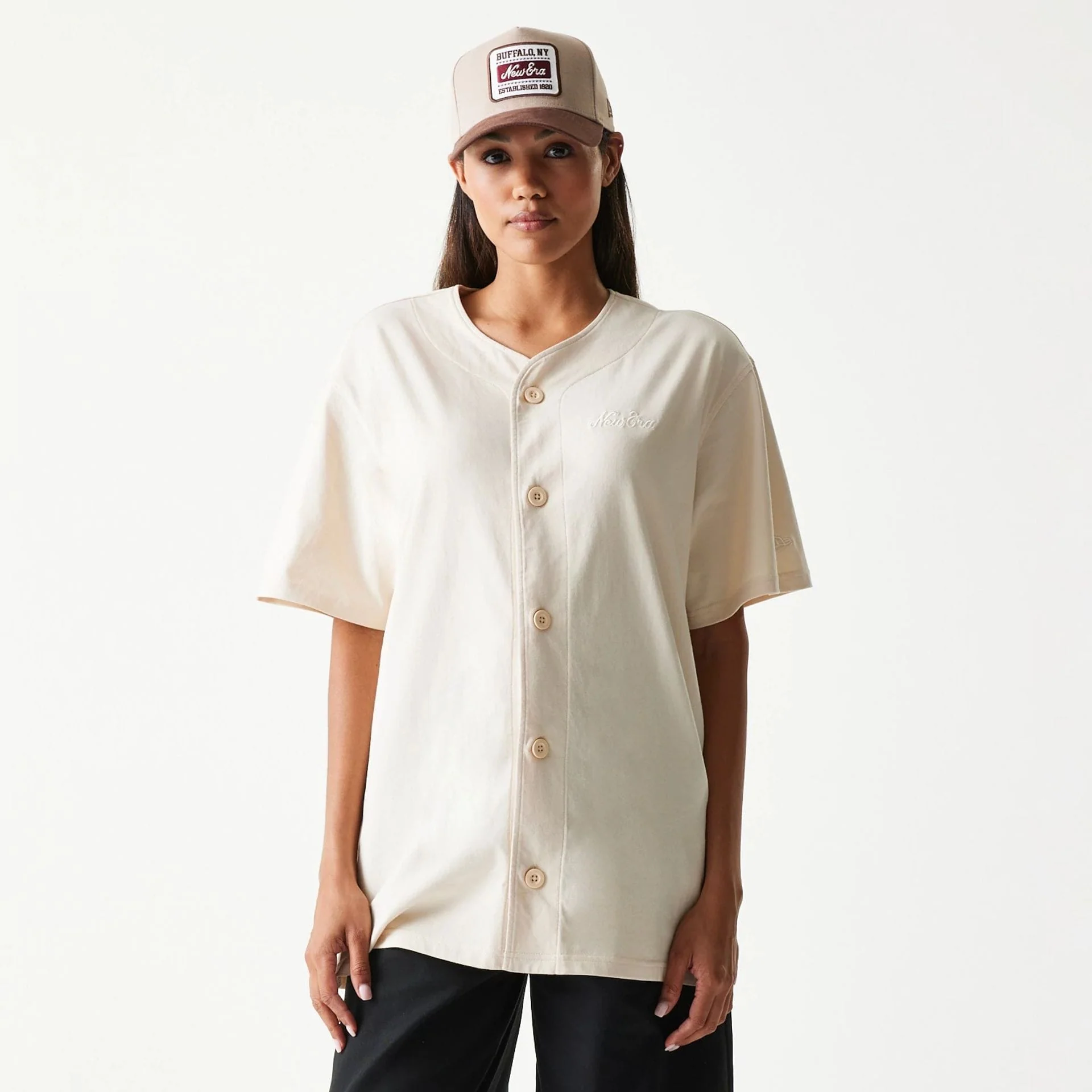 New Era Script Light Beige T-Shirt - Image 4