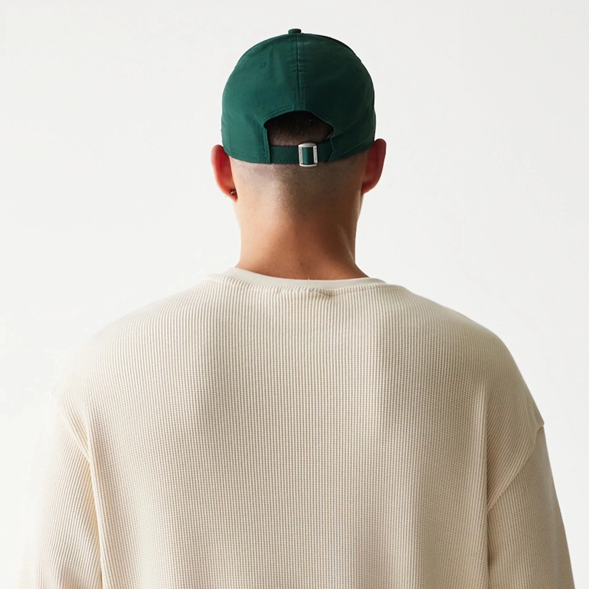New Era Script Waffle Light Beige Crew Neck Sweater - Image 7