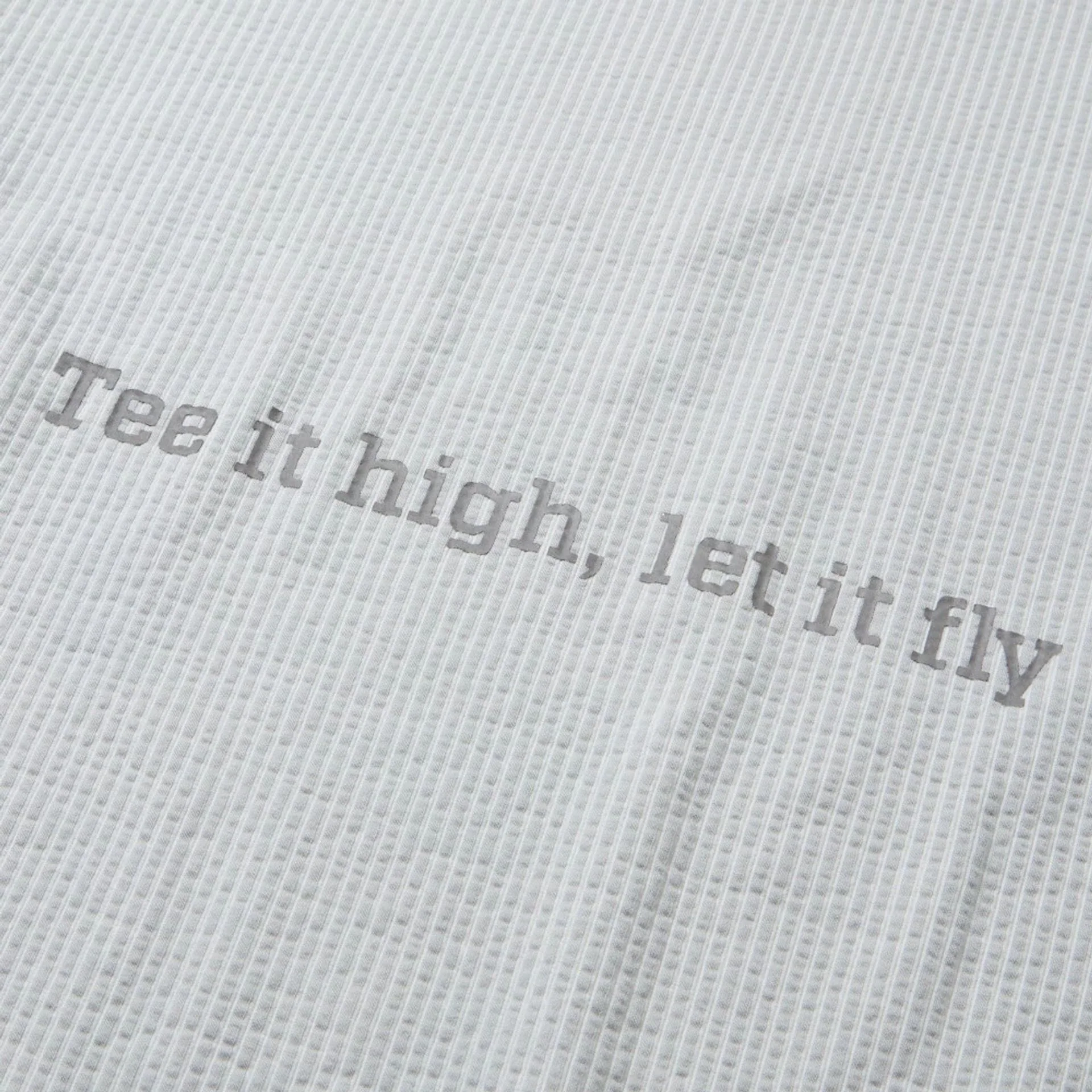 New Era Seersucker Grey Polo T-Shirt - Image 3