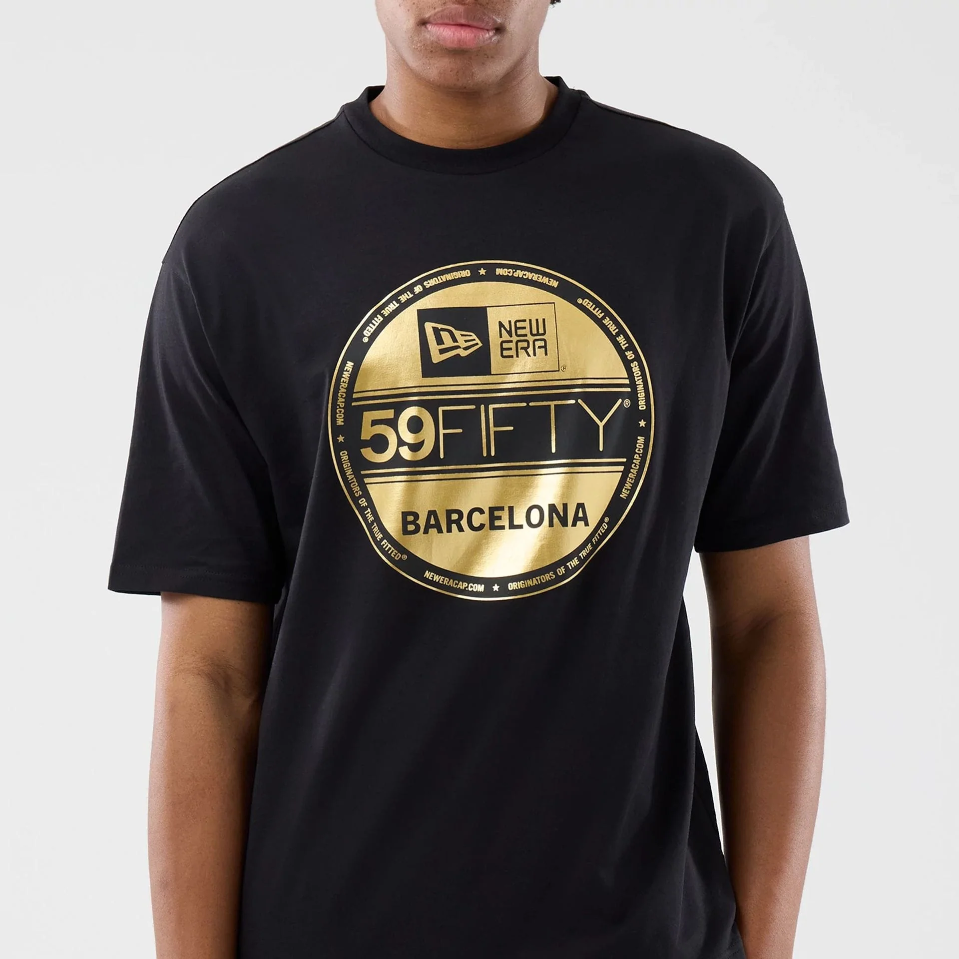 New Era Sticker Barcelona Black Oversized T-Shirt - Image 4