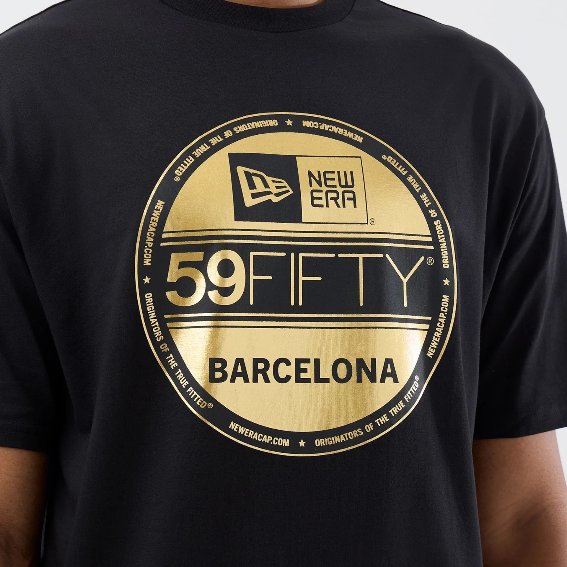 New Era Sticker Barcelona Black Oversized T-Shirt - Image 5