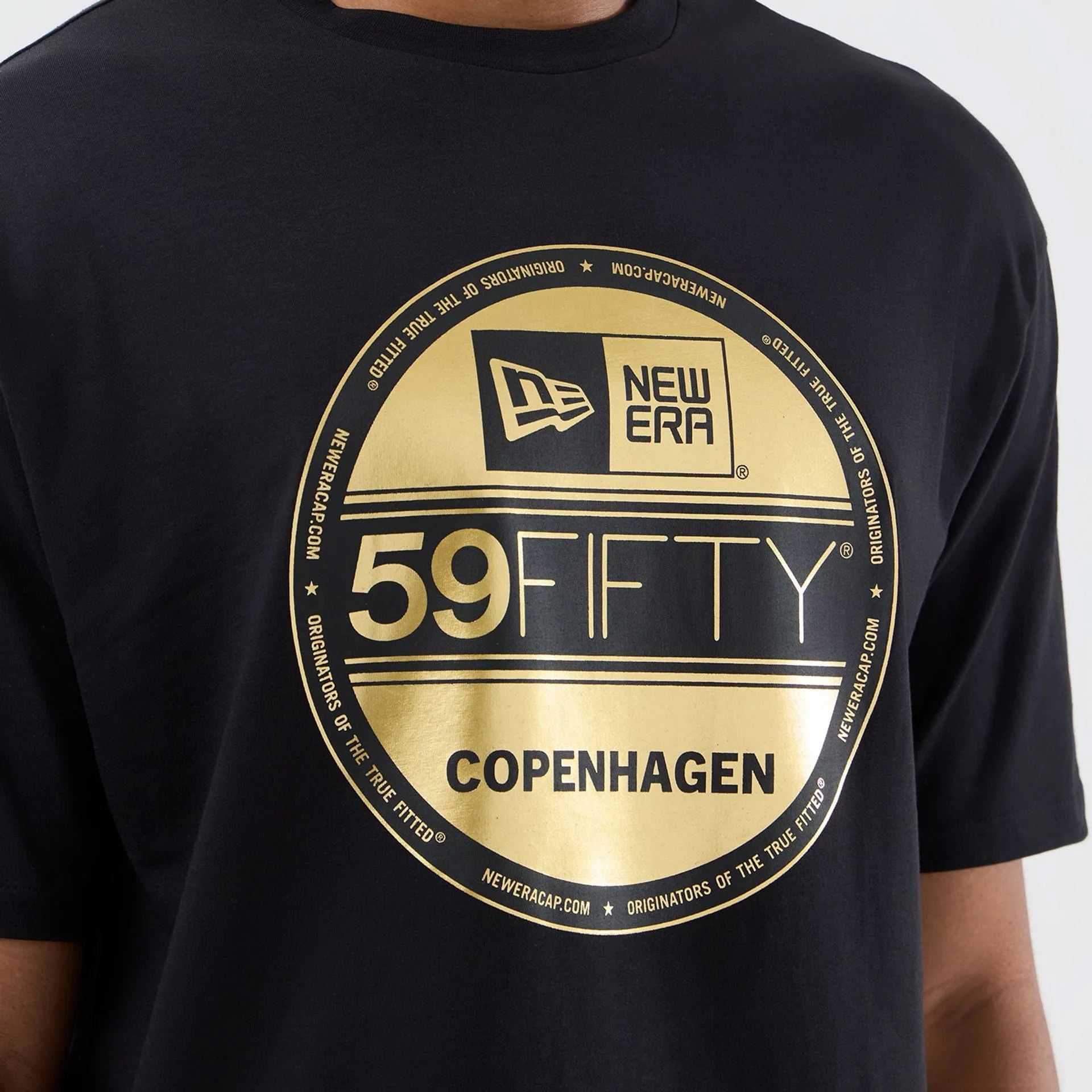 New Era Sticker Copenhagen Black Oversized T-Shirt - Image 3