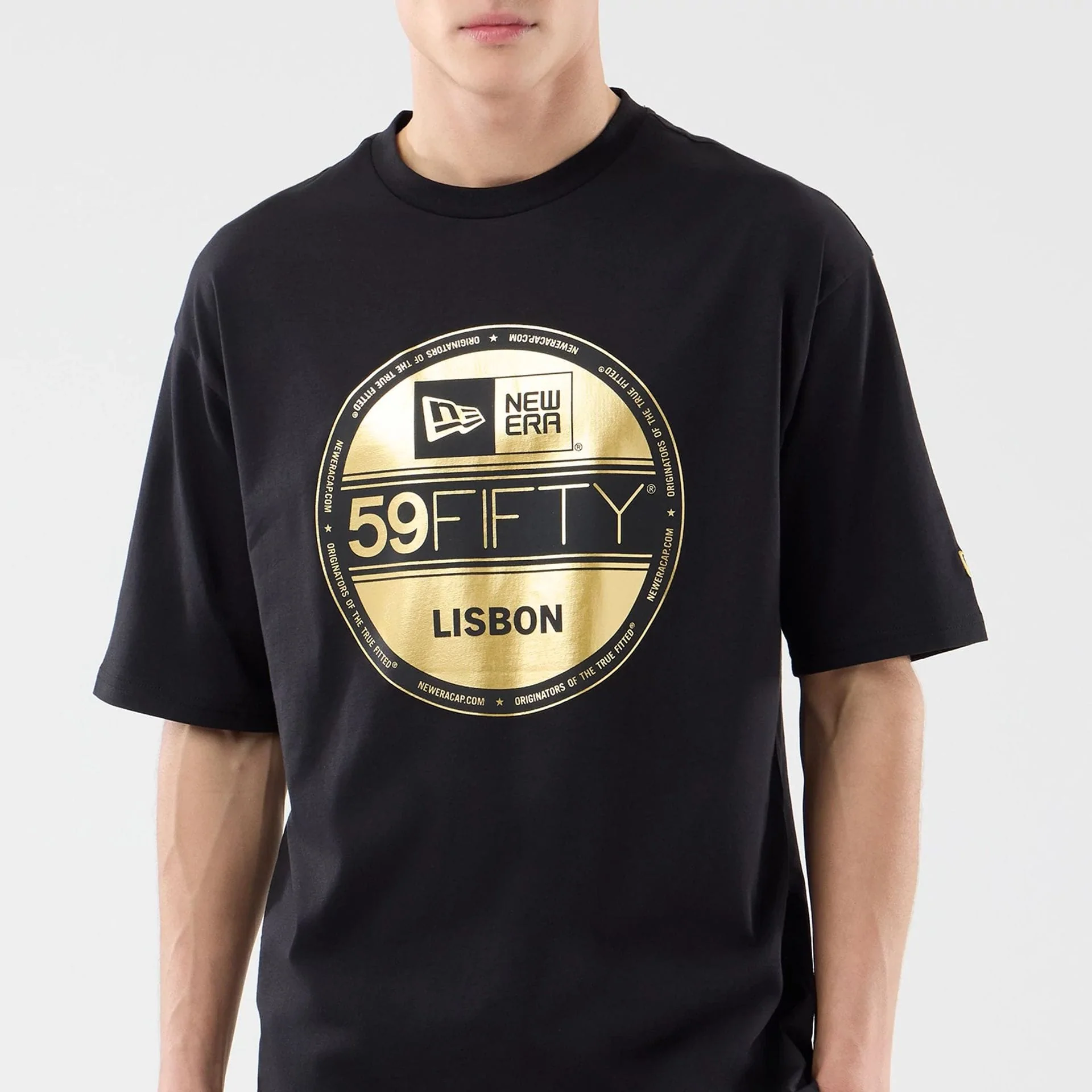 New Era Sticker Lisbon Black Oversized T-Shirt - Image 3