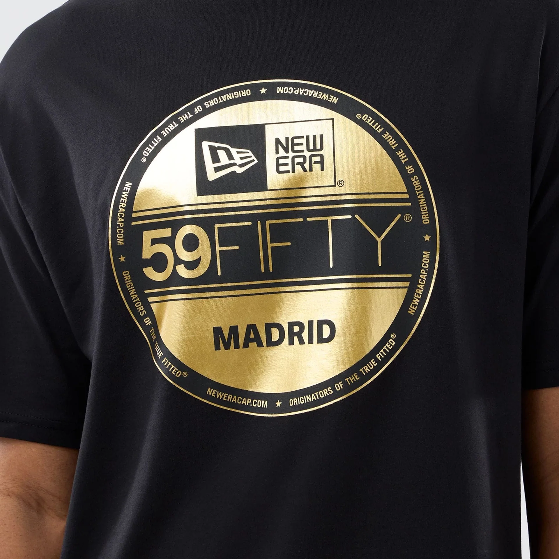 New Era Sticker Madrid Black Oversized T-Shirt - Image 3