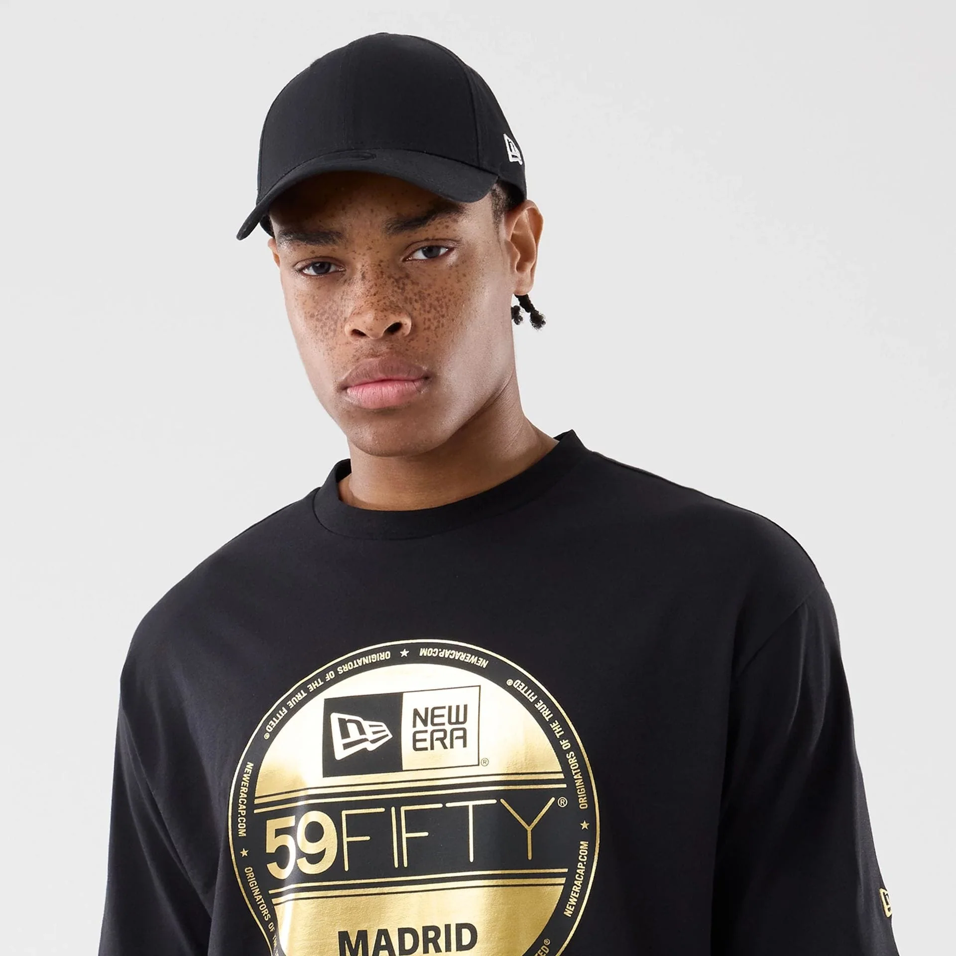 New Era Sticker Madrid Black Oversized T-Shirt - Image 6