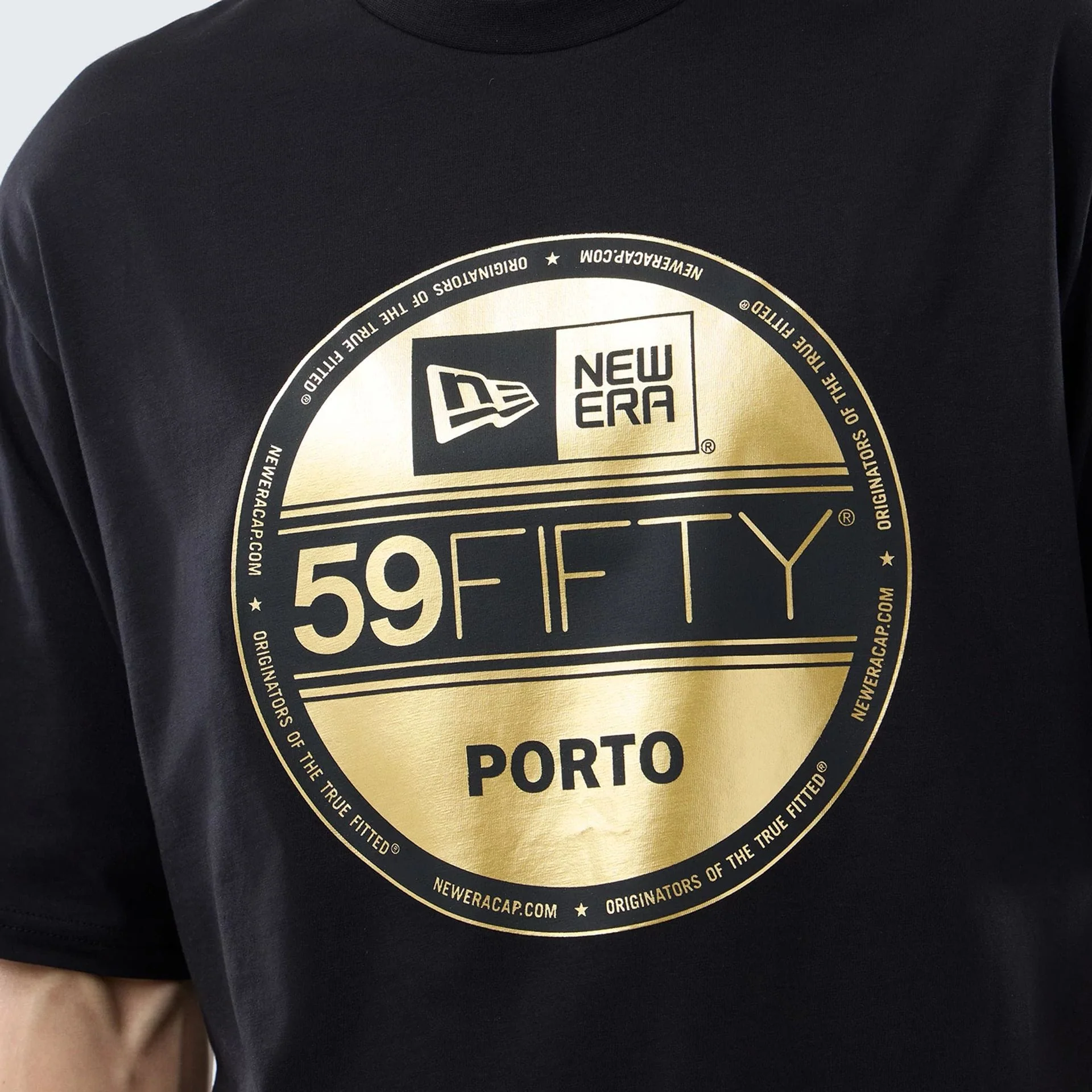 New Era Sticker Porto Black Oversized T-Shirt - Image 3