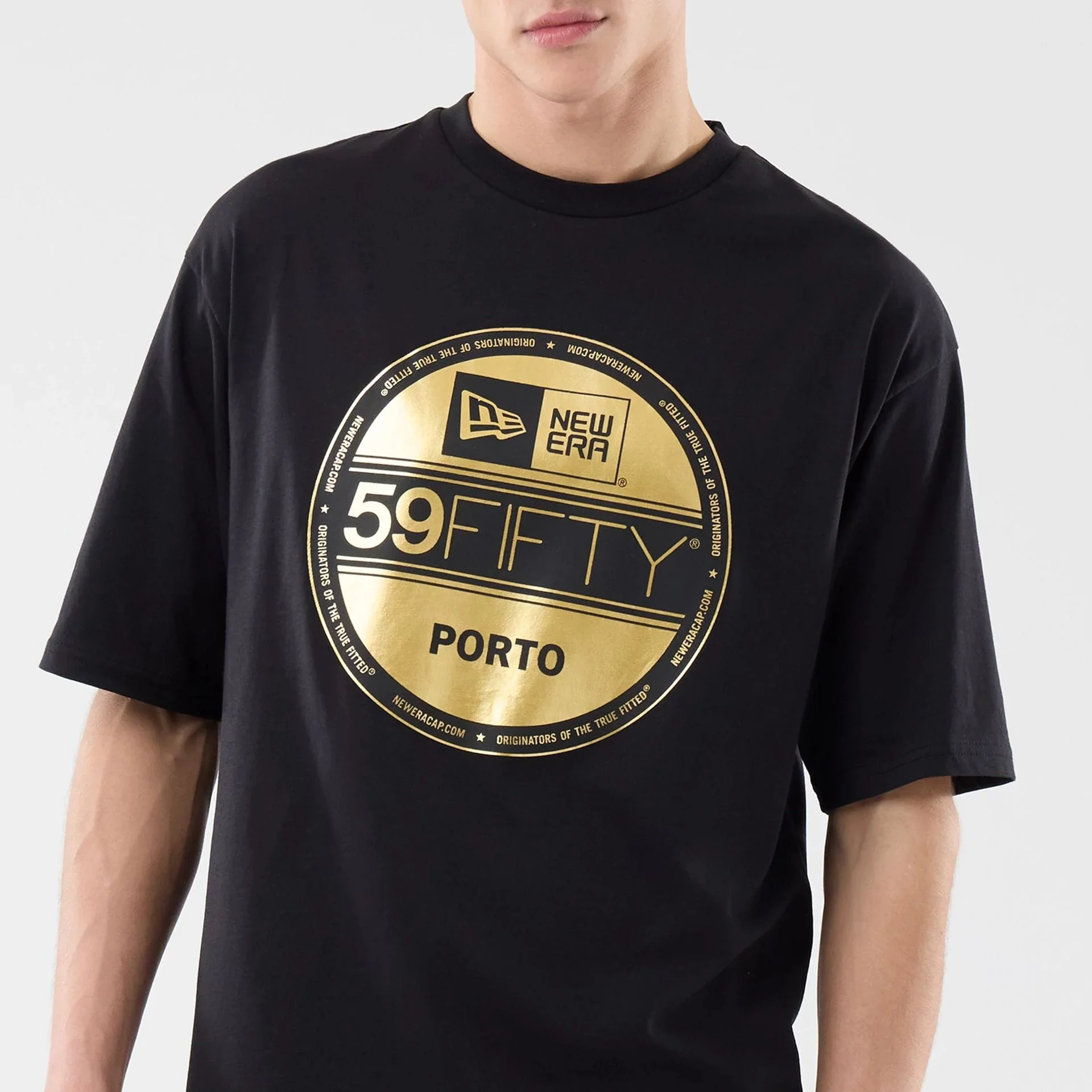 New Era Sticker Porto Black Oversized T-Shirt - Image 5