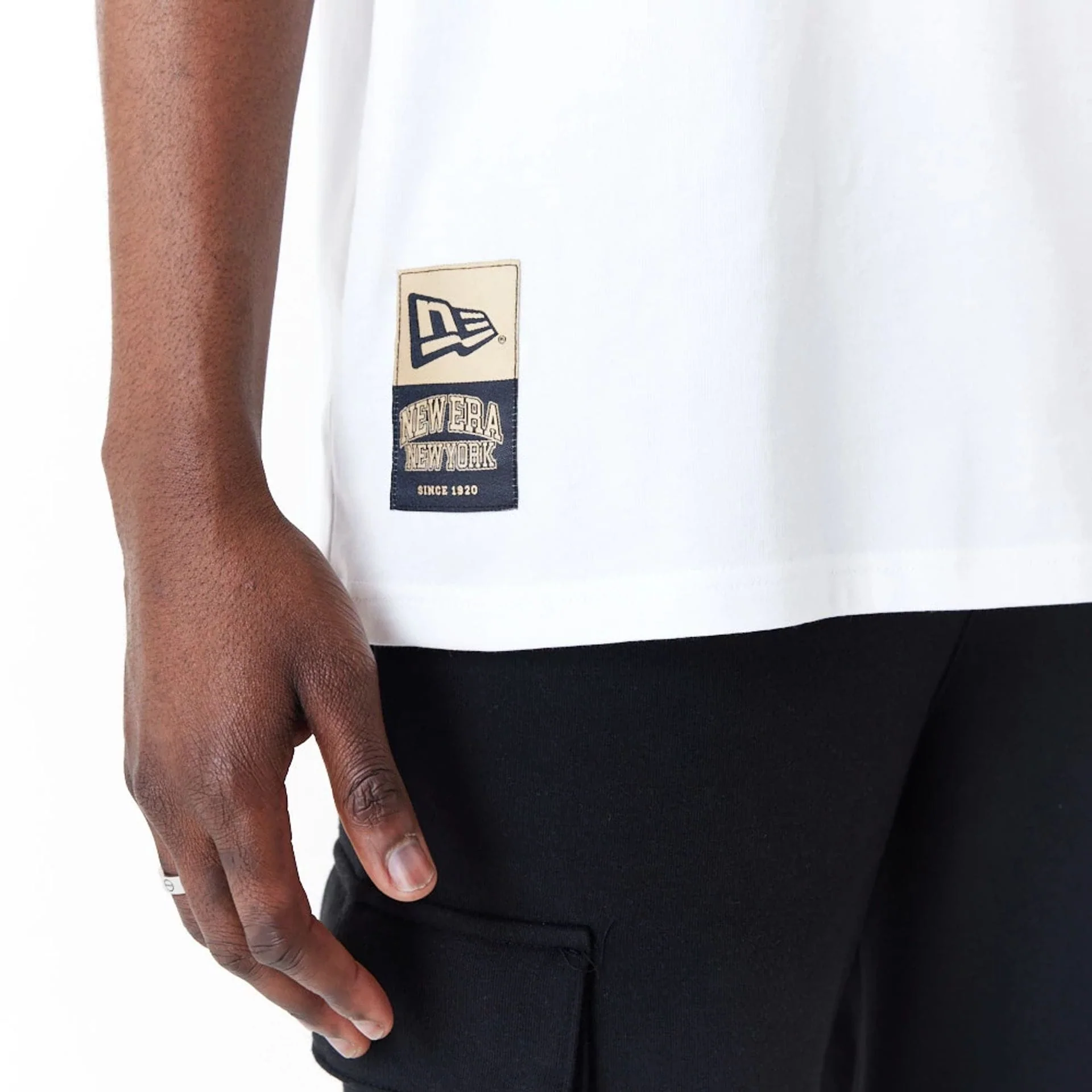 New Era Sticker White Oversized T-Shirt - Image 3