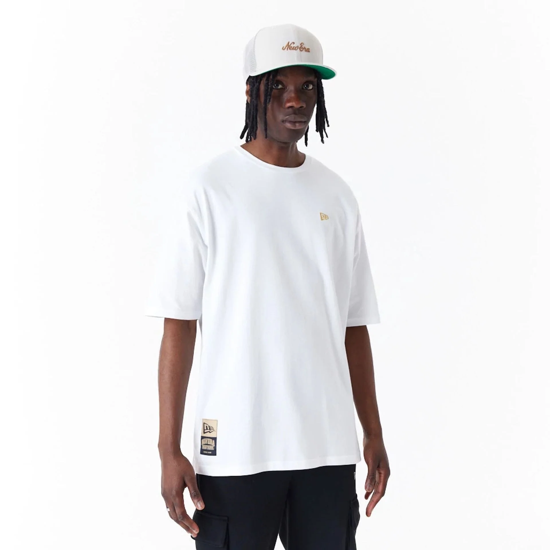 New Era Sticker White Oversized T-Shirt - Image 4