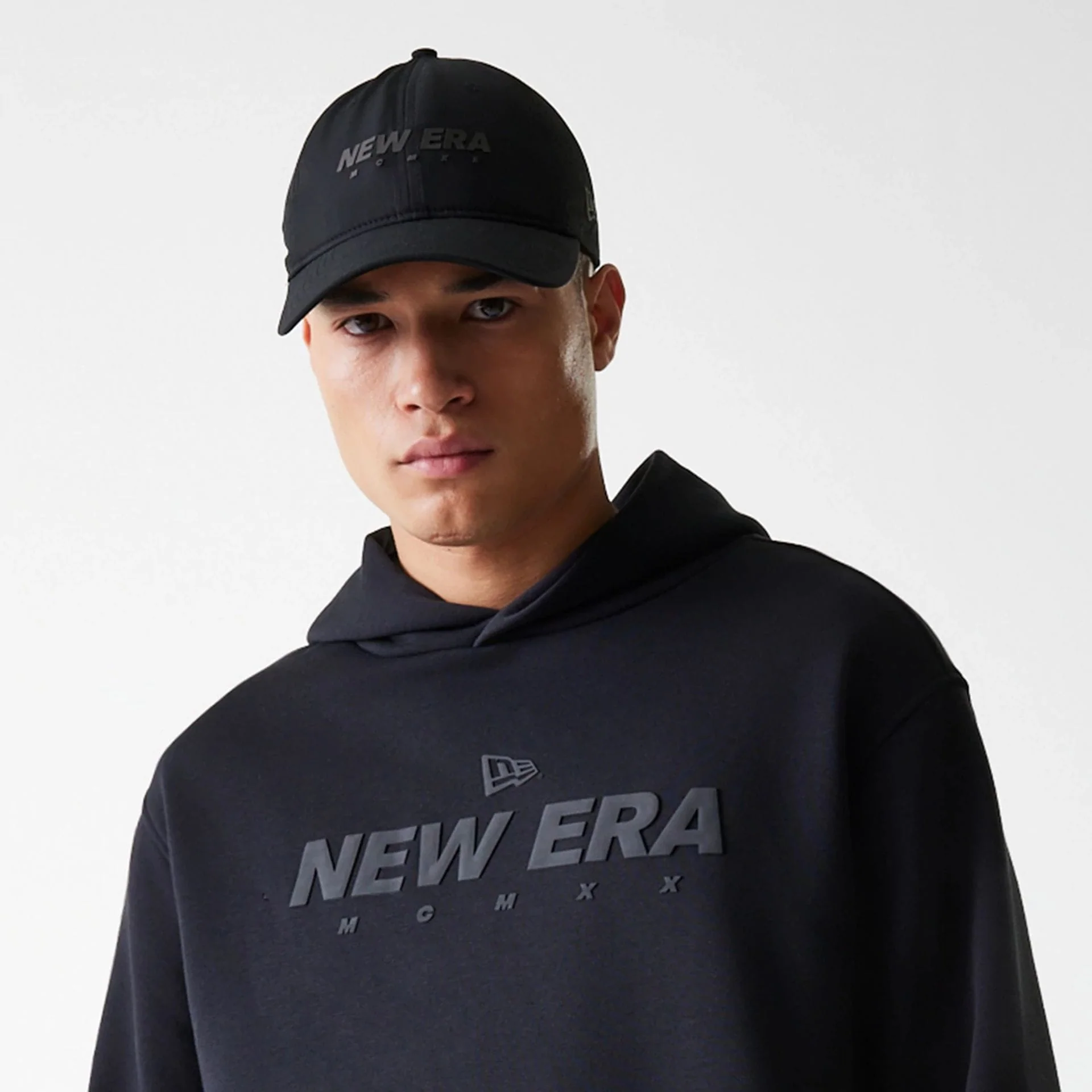 New Era Tech Black Oversized Pullover Hoodie - Image 4