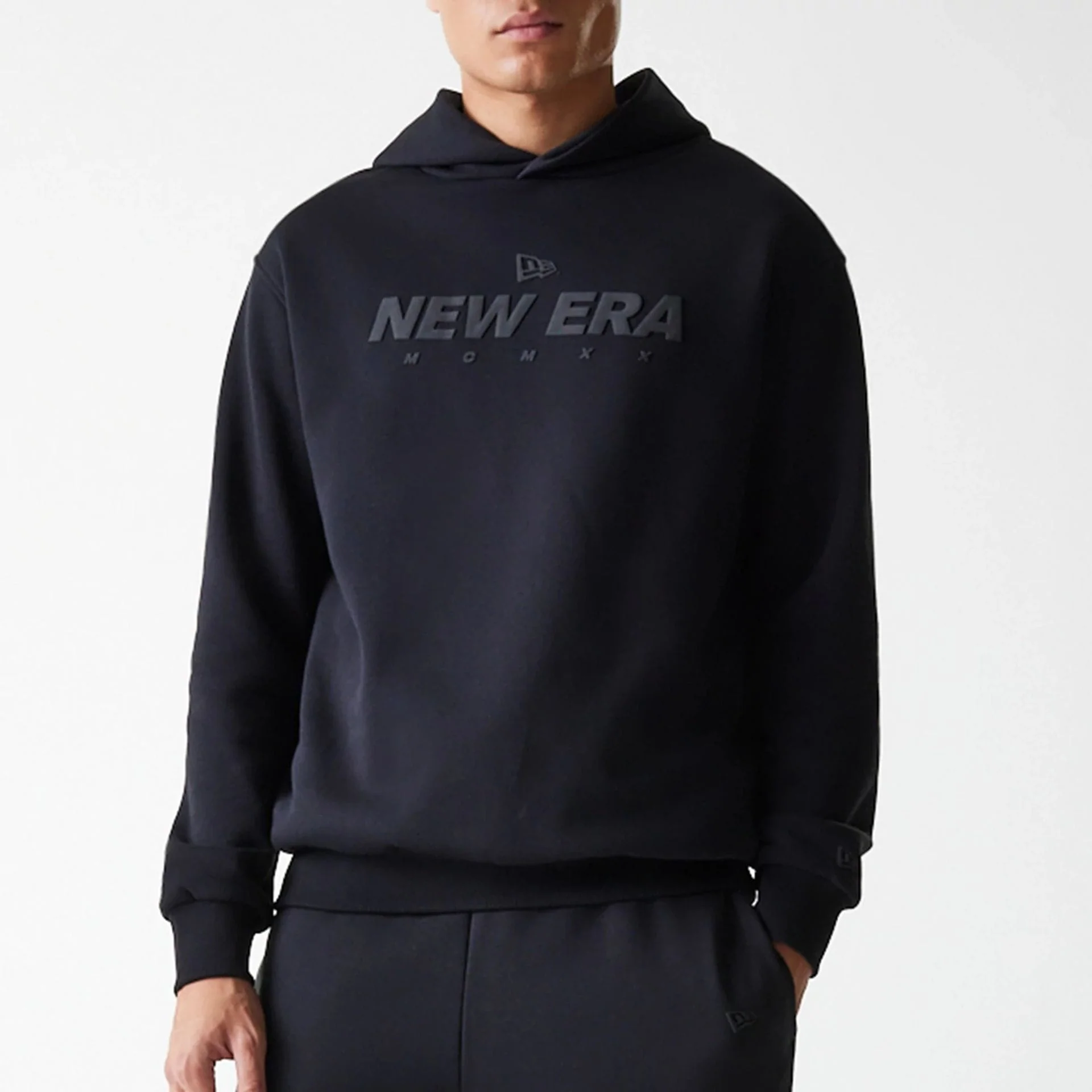 New Era Tech Black Oversized Pullover Hoodie - Image 5