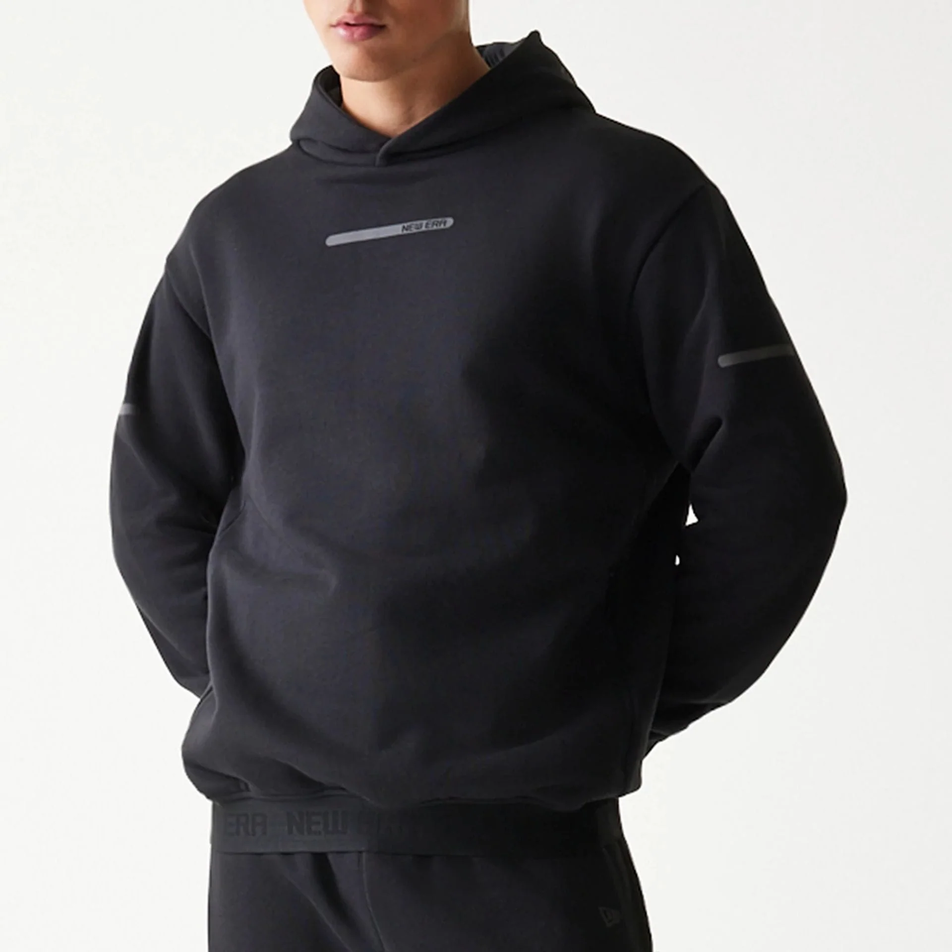 New Era Tech Black Oversized Pullover Hoodie - Image 7
