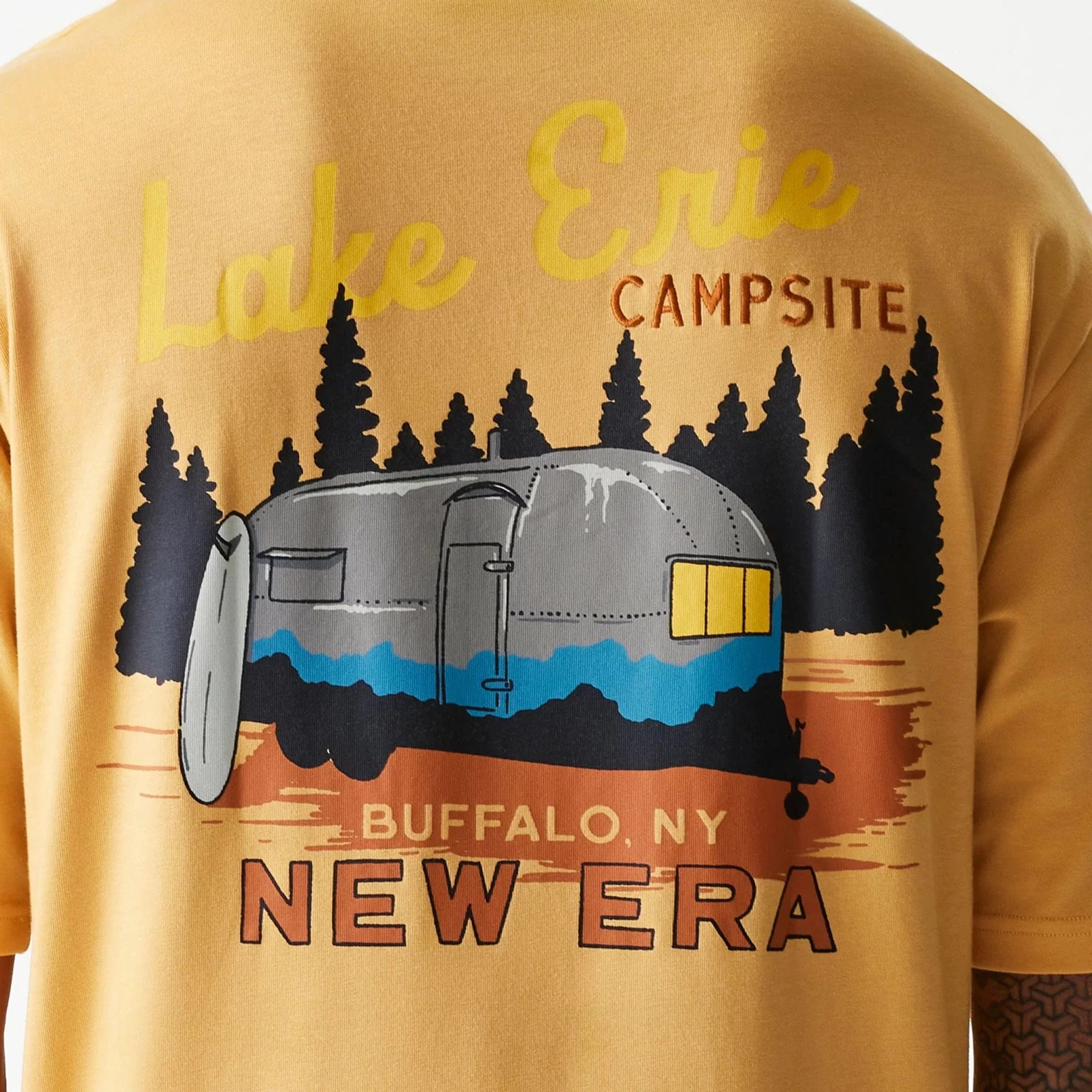 New Era Vacation Graphic Beige Oversized T-Shirt - Image 4