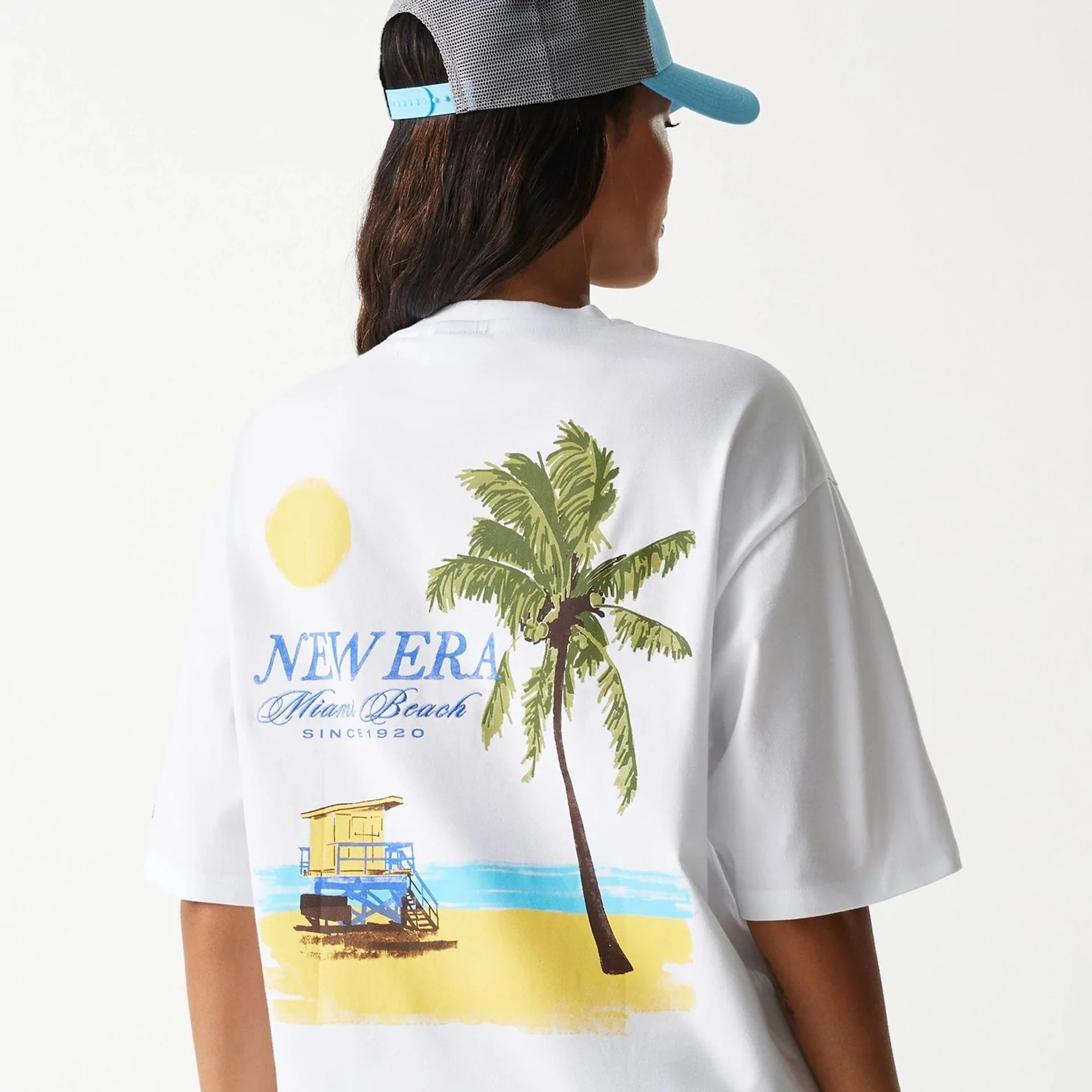 New Era Vacation Graphic White Oversized T-Shirt - Image 5