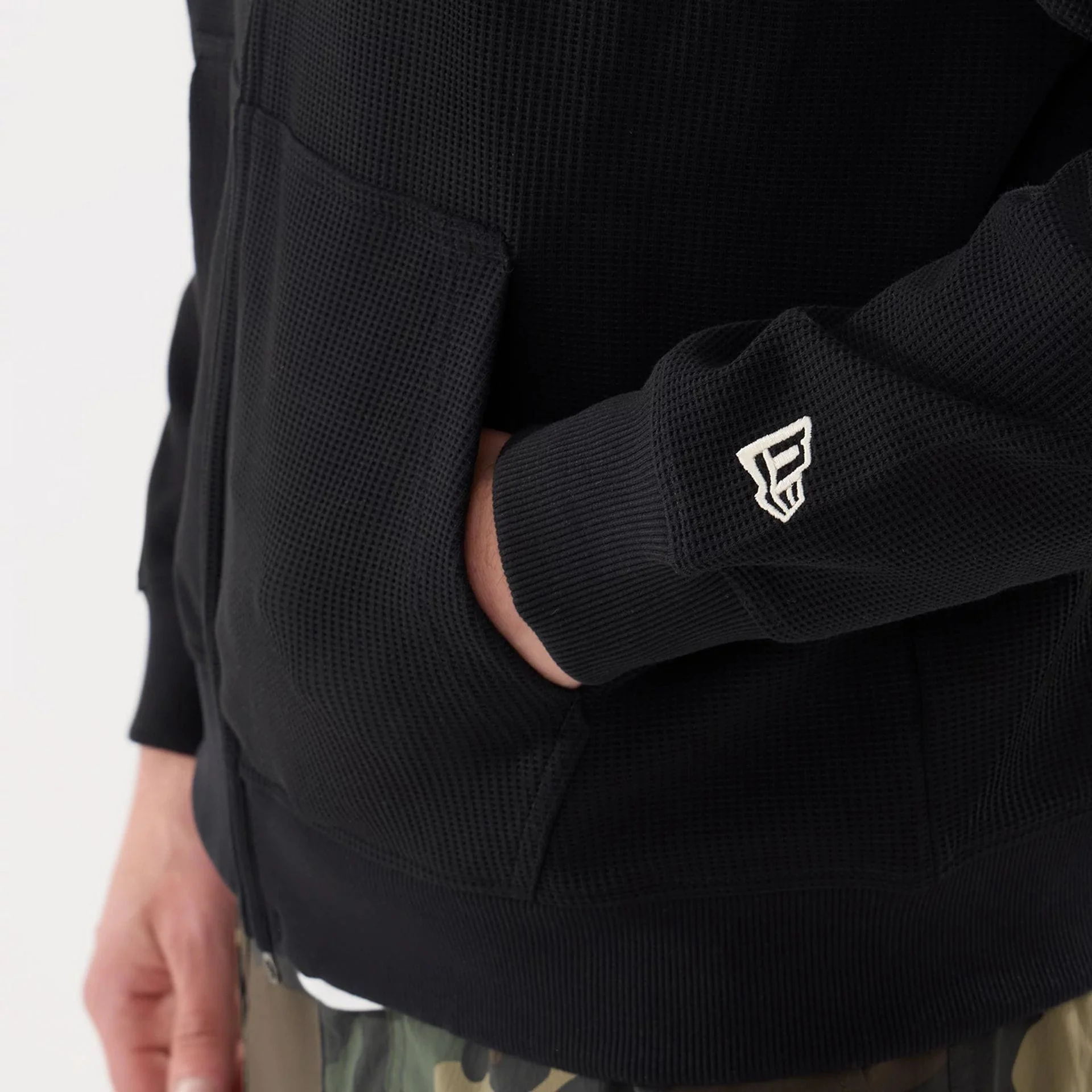 New Era Waffle Black Full Zip Hoodie - Image 5