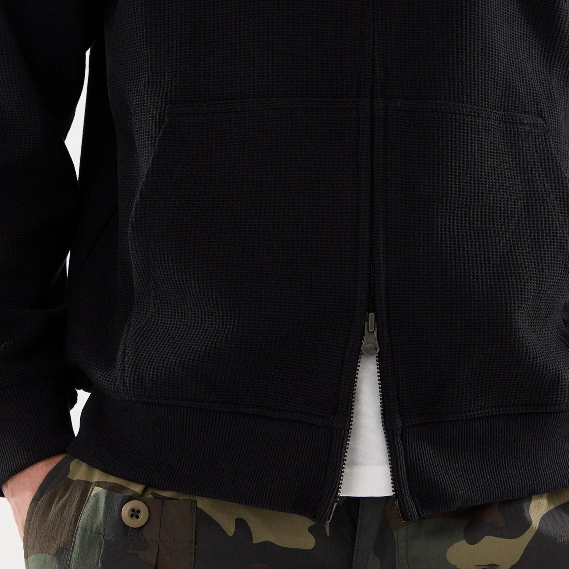 New Era Waffle Black Full Zip Hoodie - Image 6