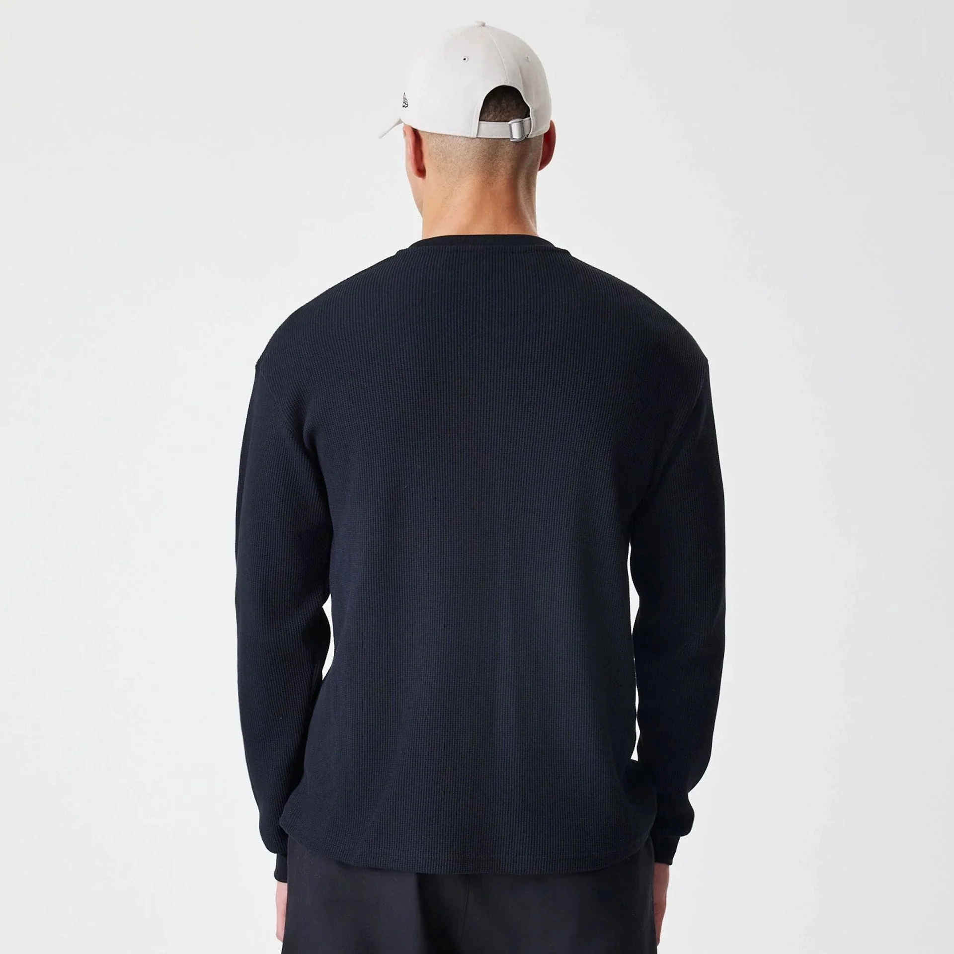 New Era Waffle Black Long Sleeve T-Shirt - Image 2